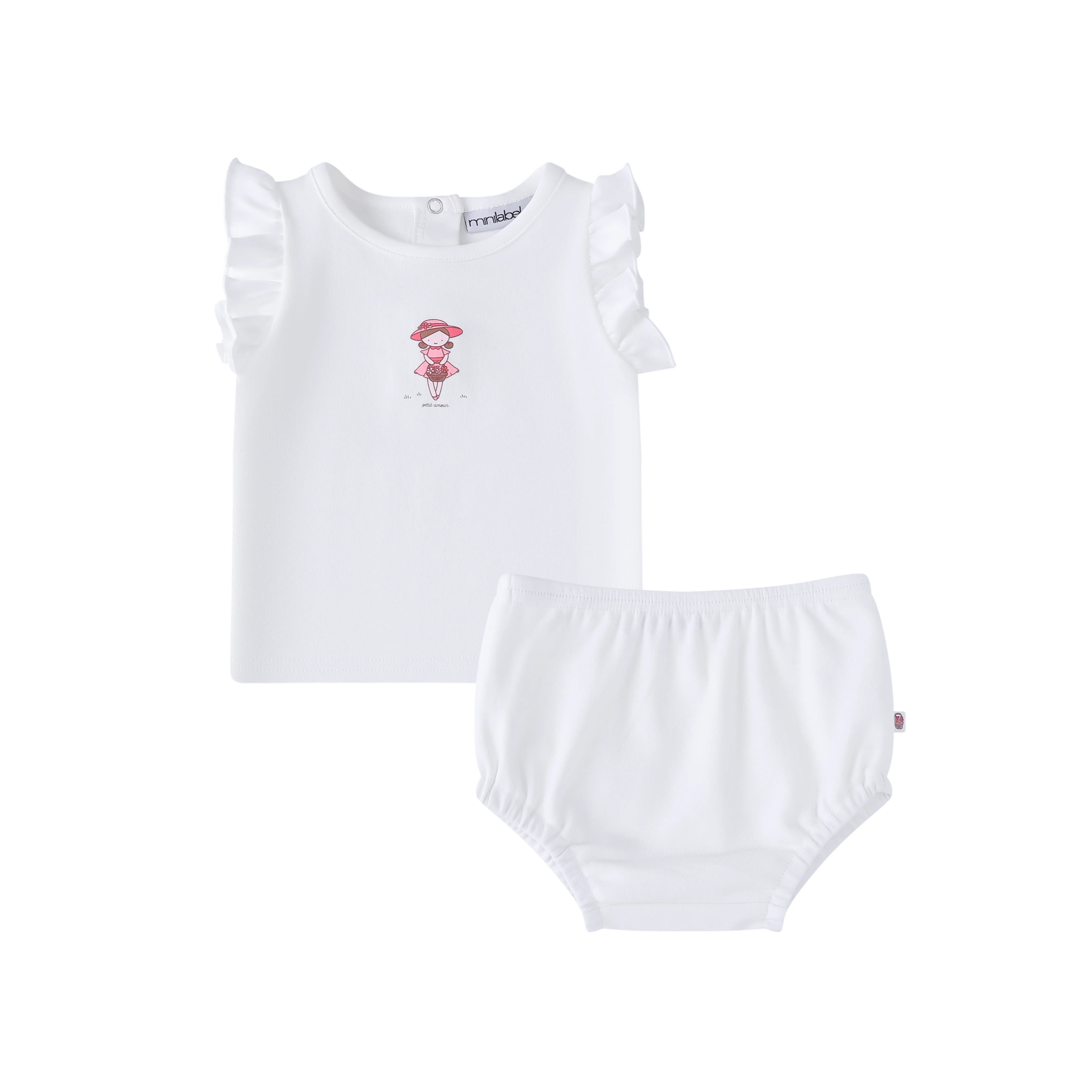 Minilabel White Doll Two Piece Set- Girls