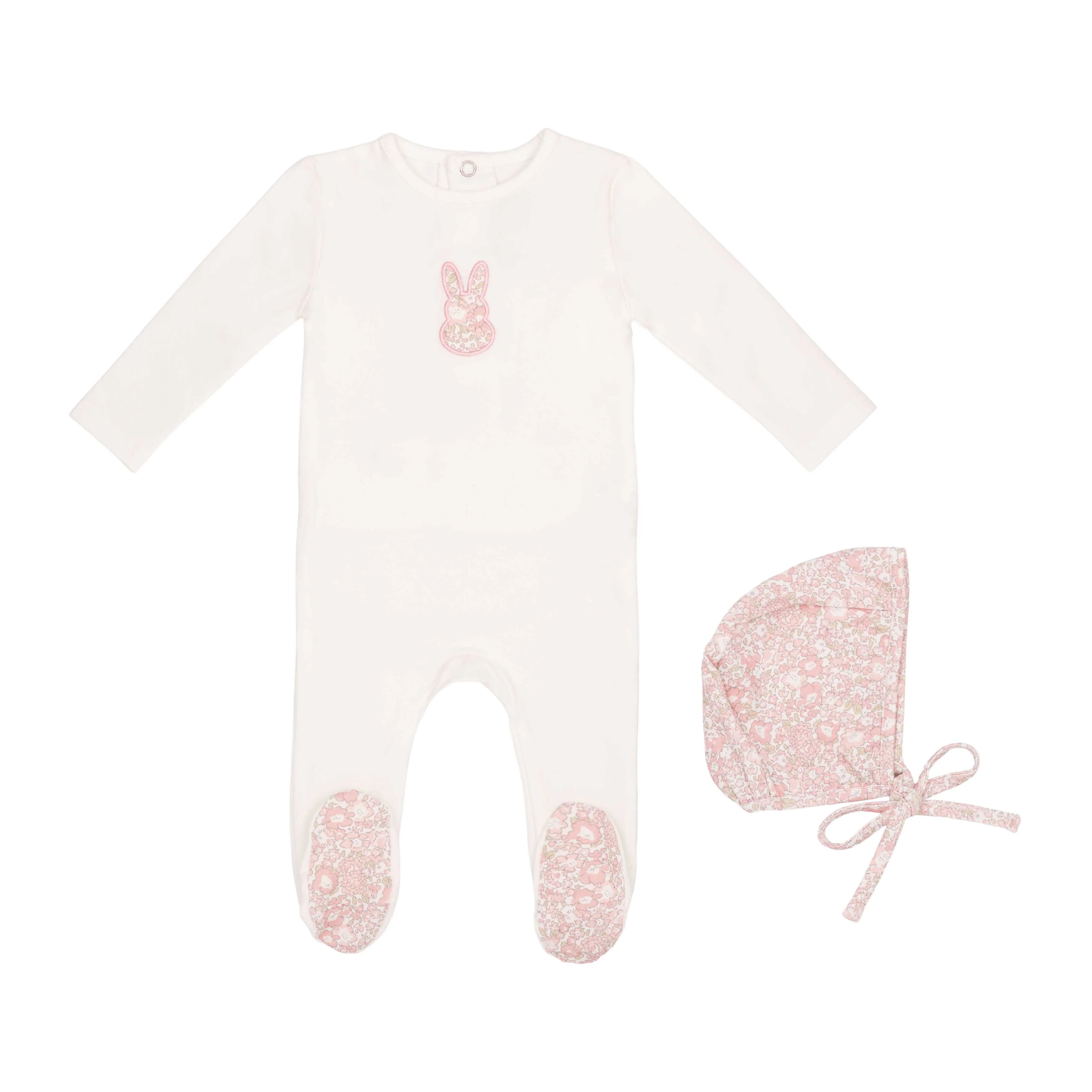 Minilabel White Liberty Bunny Footie and Hat-Girls
