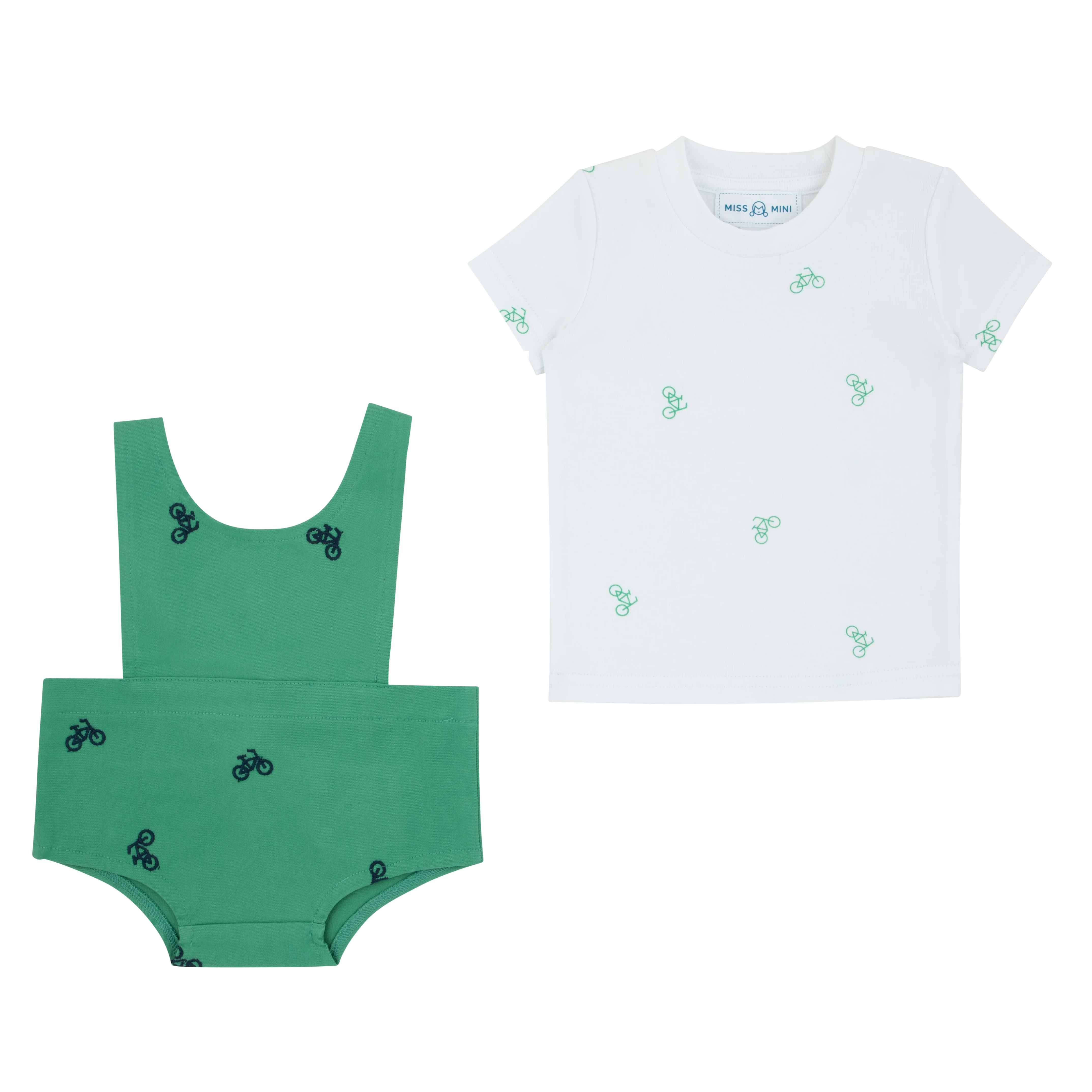 Miss Mini Bikes & Bows T-Shirt & Romper Set Boy