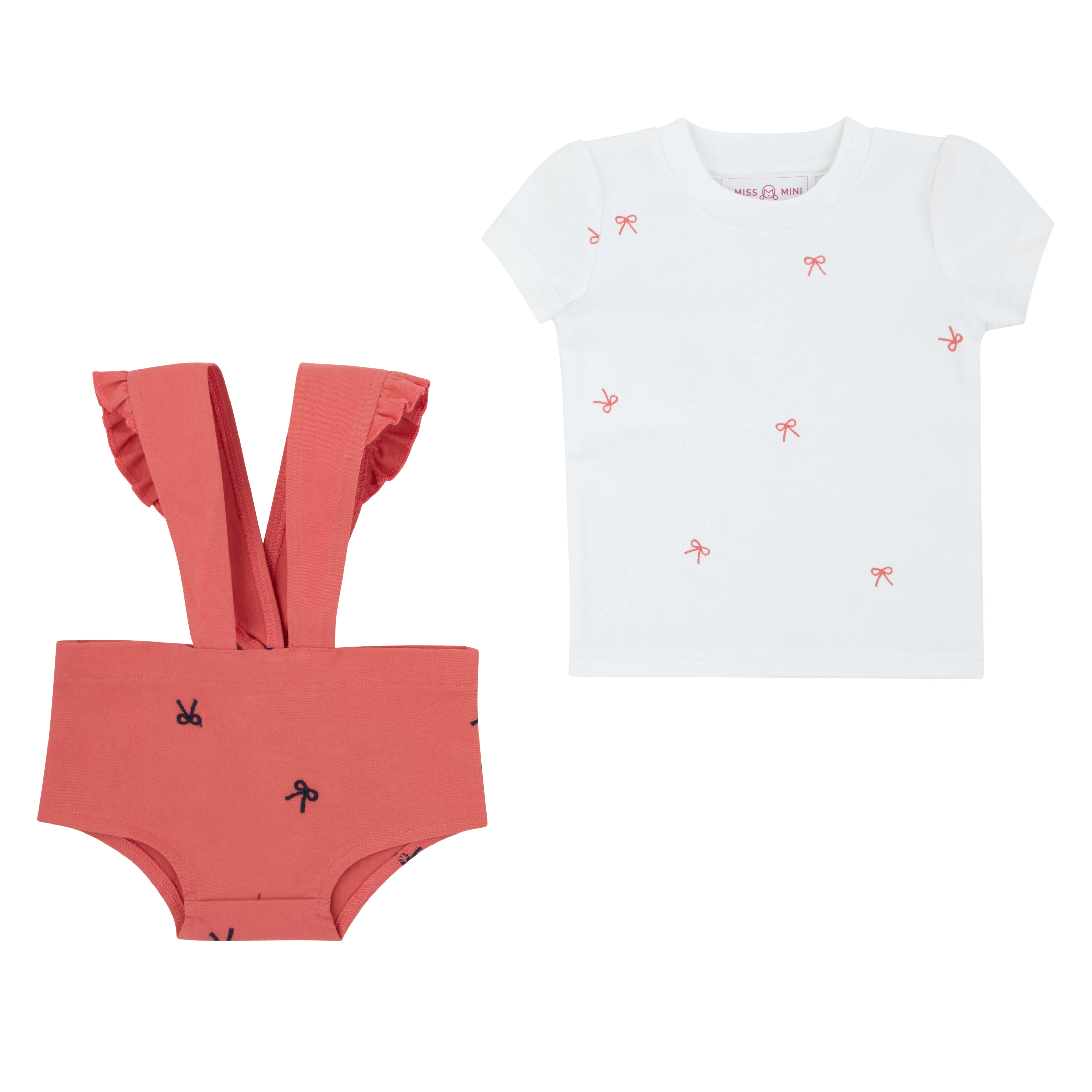 Miss Mini Bikes & Bows T-Shirt & Romper Set Girl