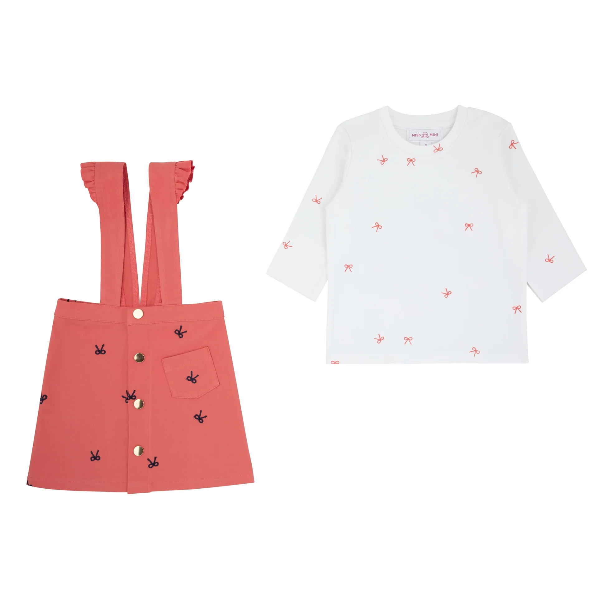 Miss Mini Bikes & Bows T-Shirt & Skirt Set Girl