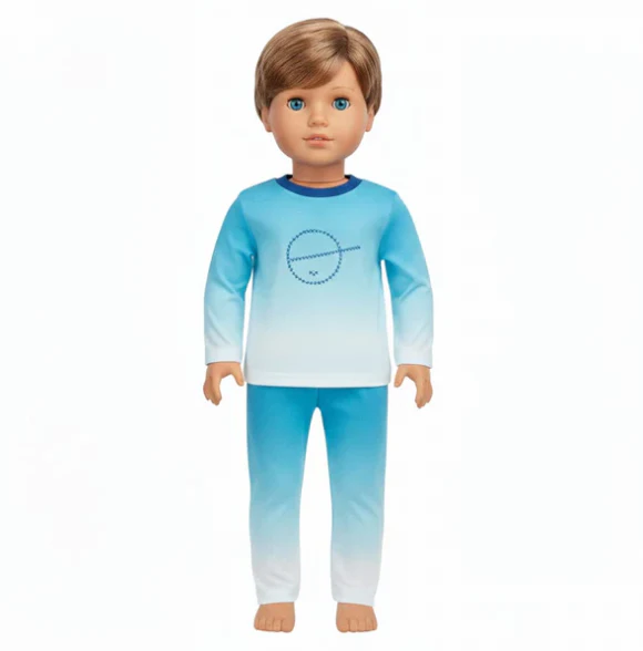 Miss Mini Cross Stitch Pajama Boy- Free Matching Doll PJ - Image 2