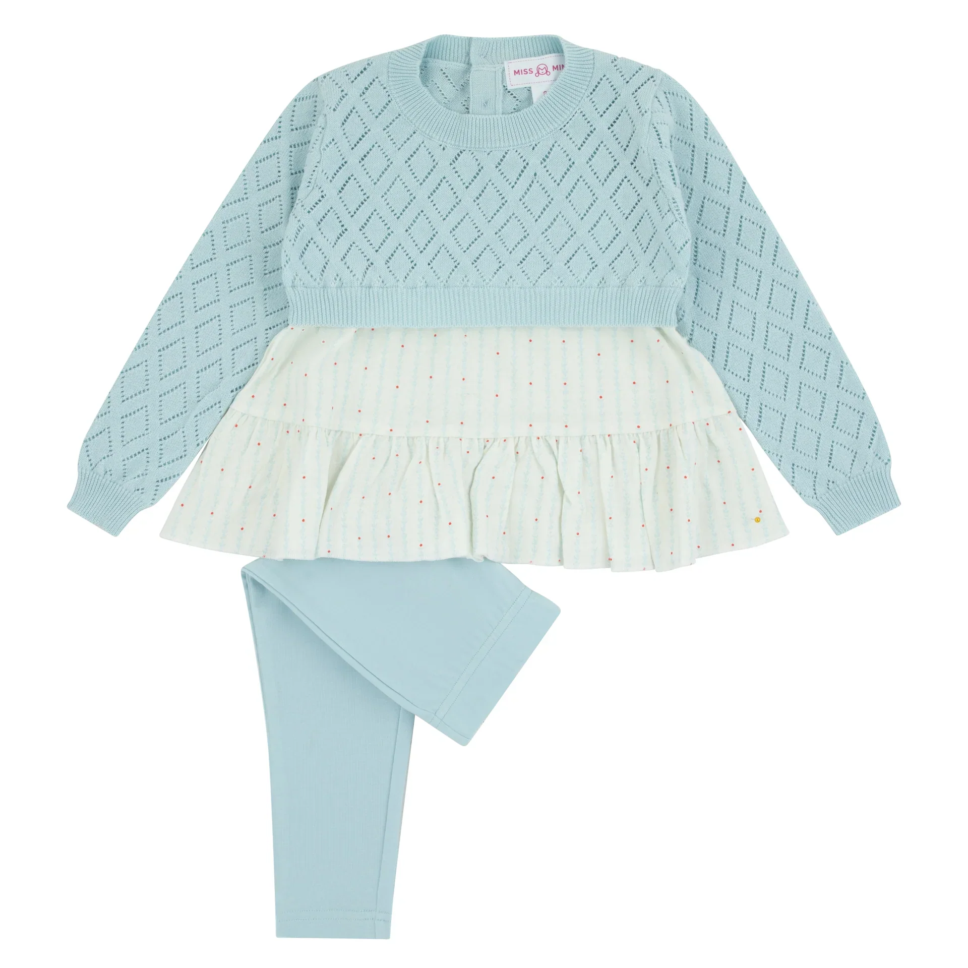 Miss Mini Pointelle Knit Shabbos Set Girl