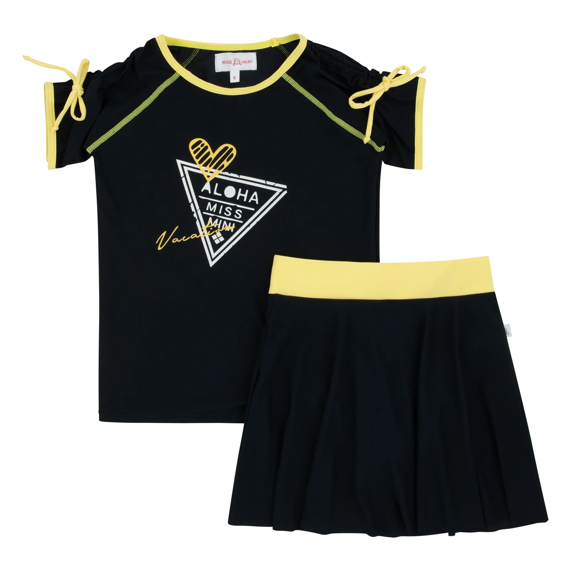 Miss Mini Postcard Swim T-Shirt & Skirt Set