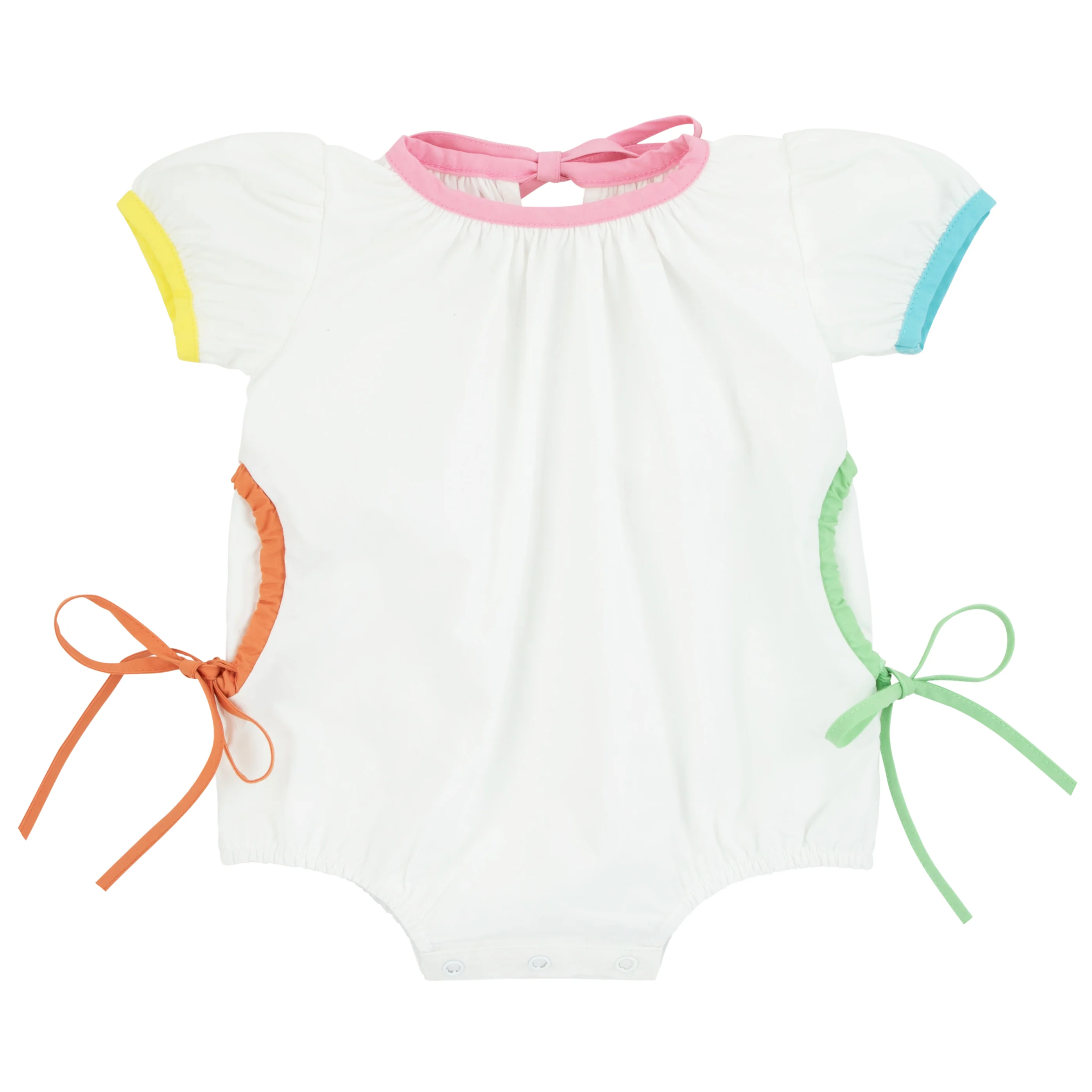 Miss Mini White Color-Edge Romper Girl