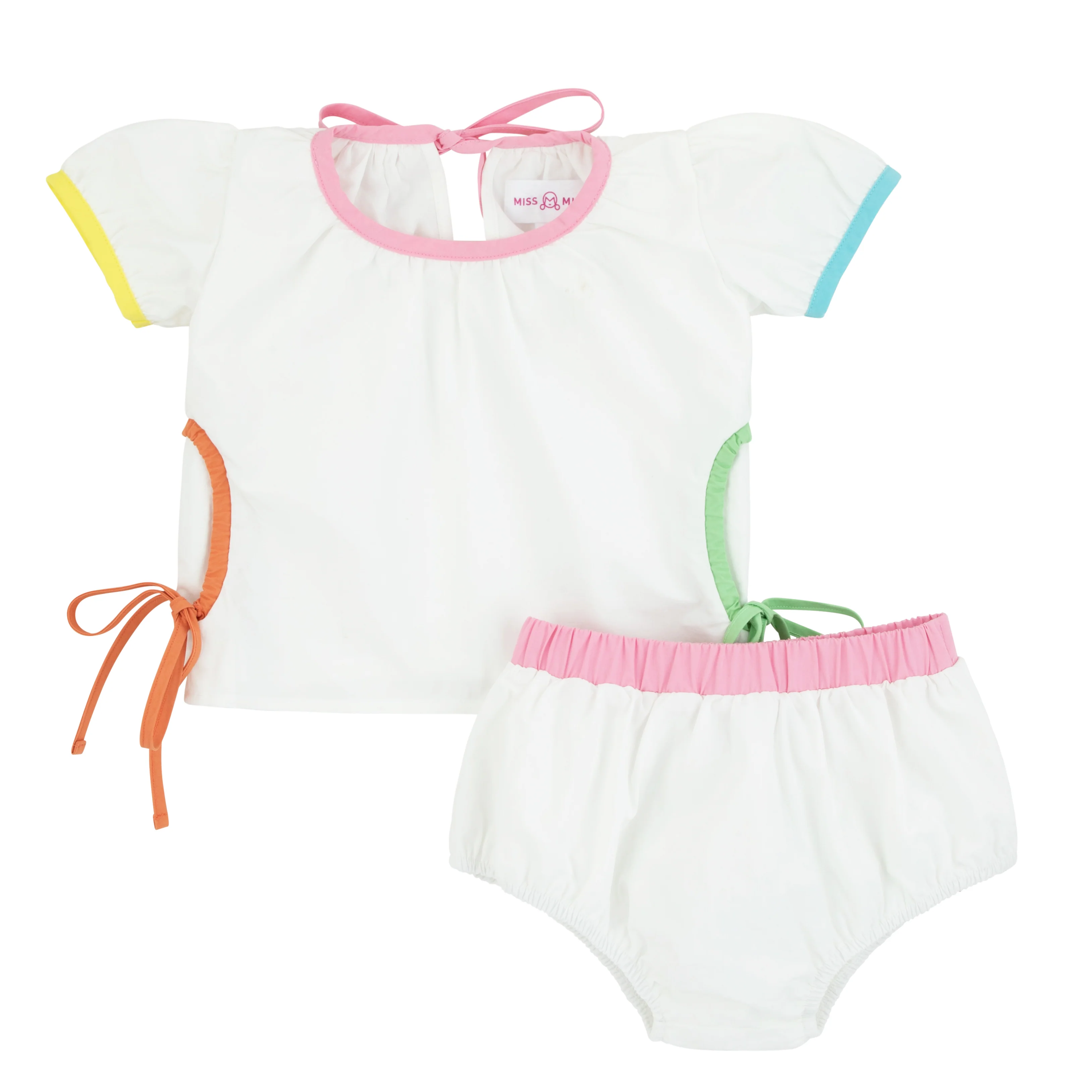 Miss Mini White Color-Edge Toddler Girls 2 Piece Set