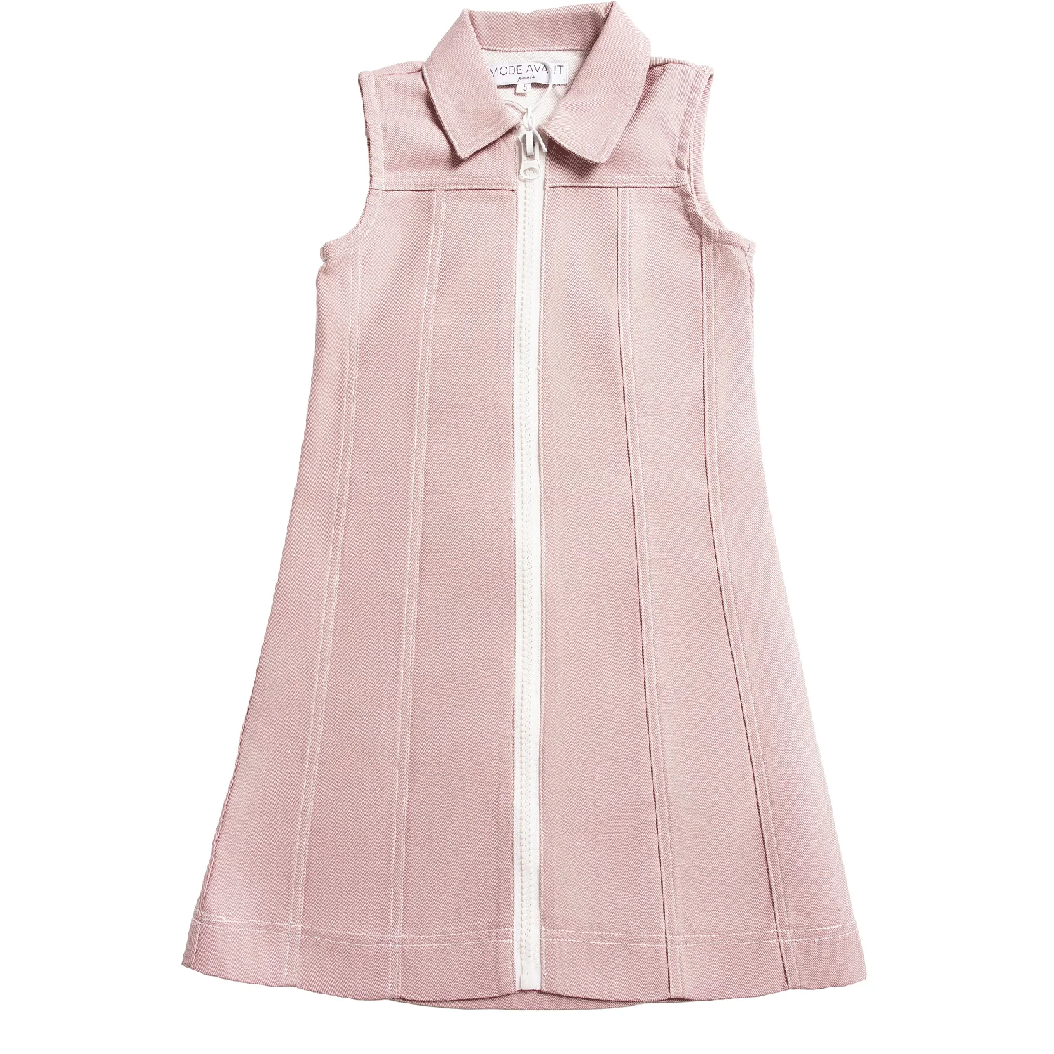 Mode Avant Paris Blush Denim White Zip Jumper - Image 2