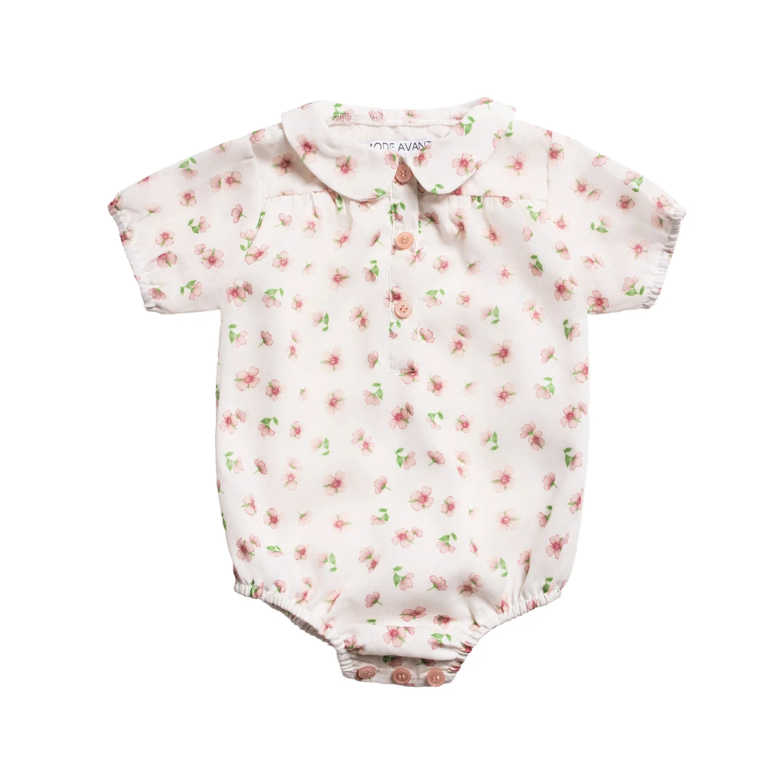 Mode Avant Paris Soft Pink Floral Baby Romper