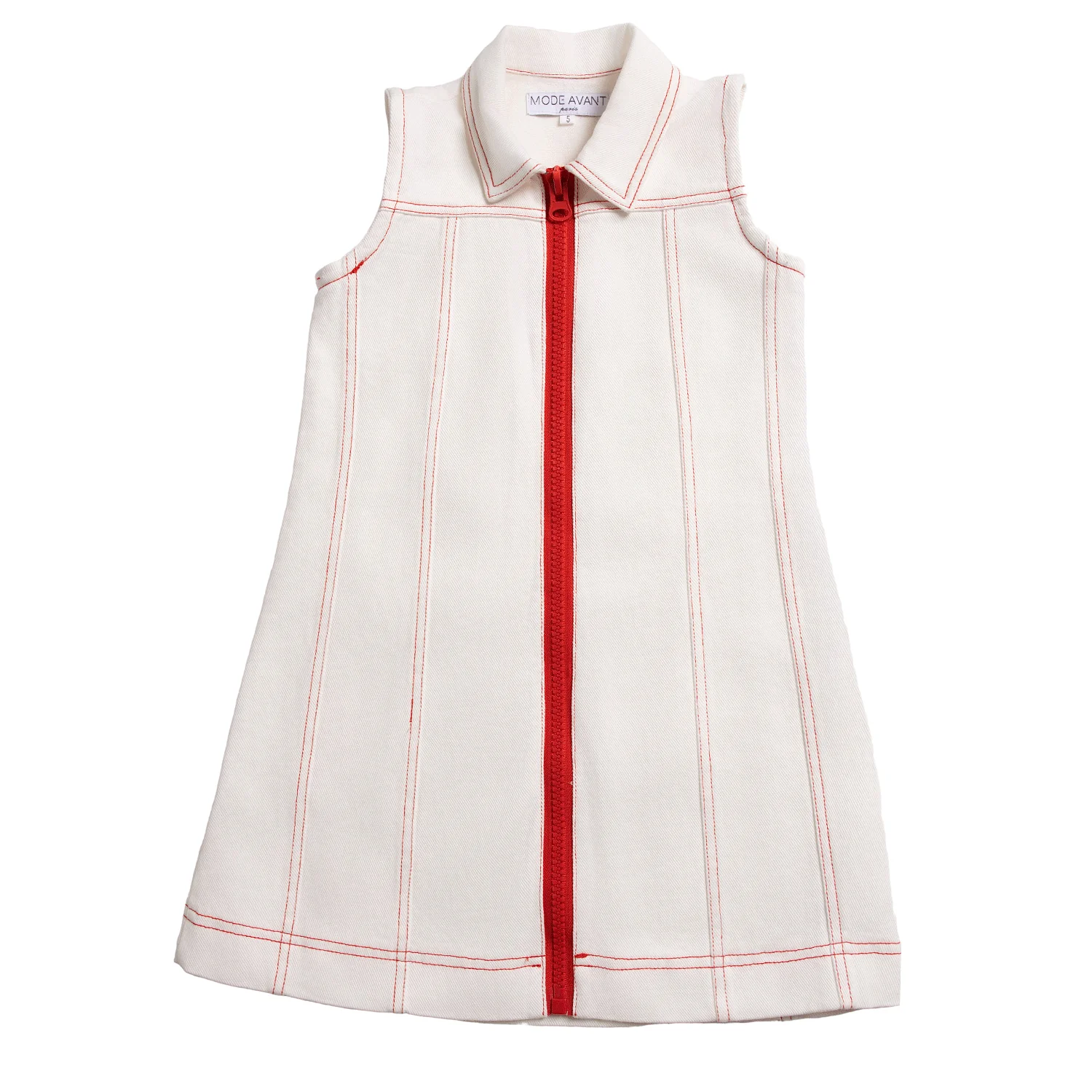 Mode Avant Paris White Denim Red Zip Jumper - Image 2