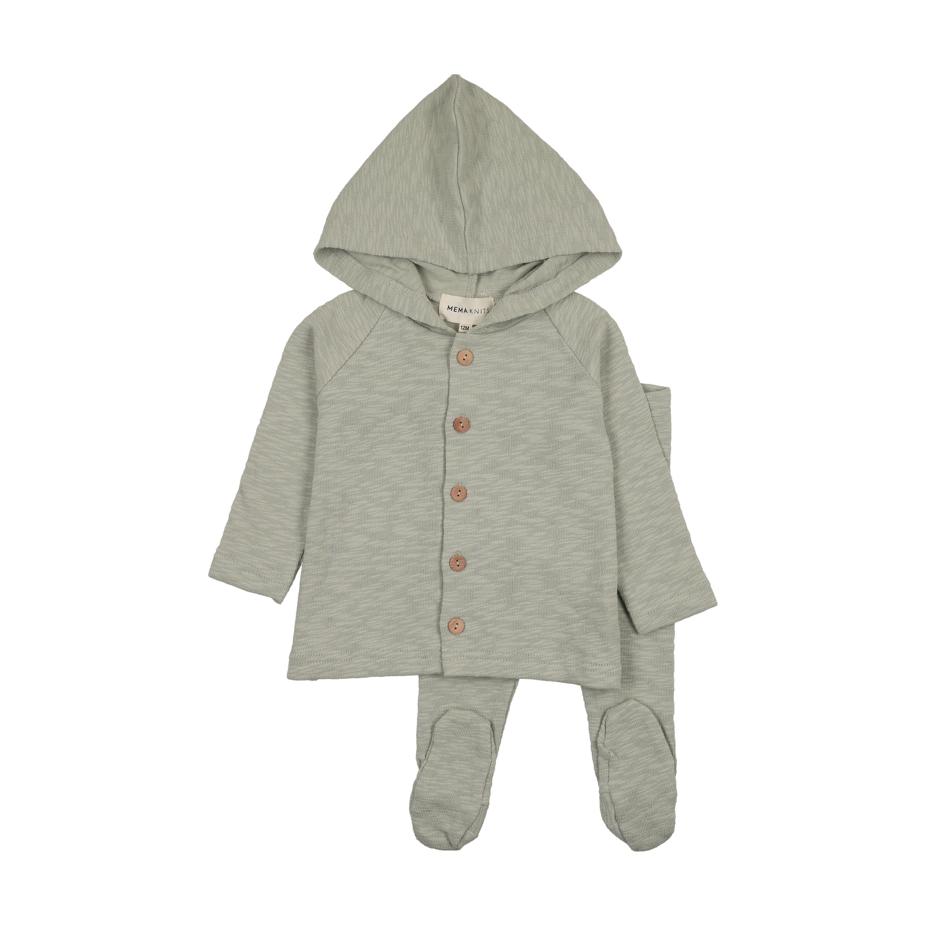 Mema Knits Hooded 2-Peice Set - Mint