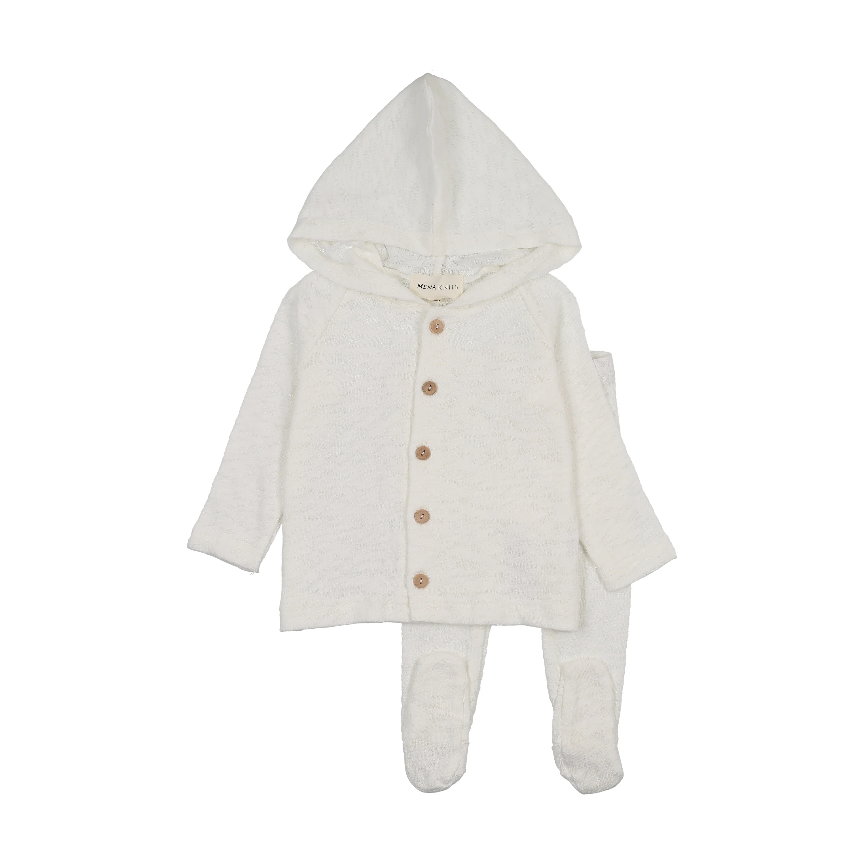 Mema Knits Hooded 2-Peice Set - Winter White