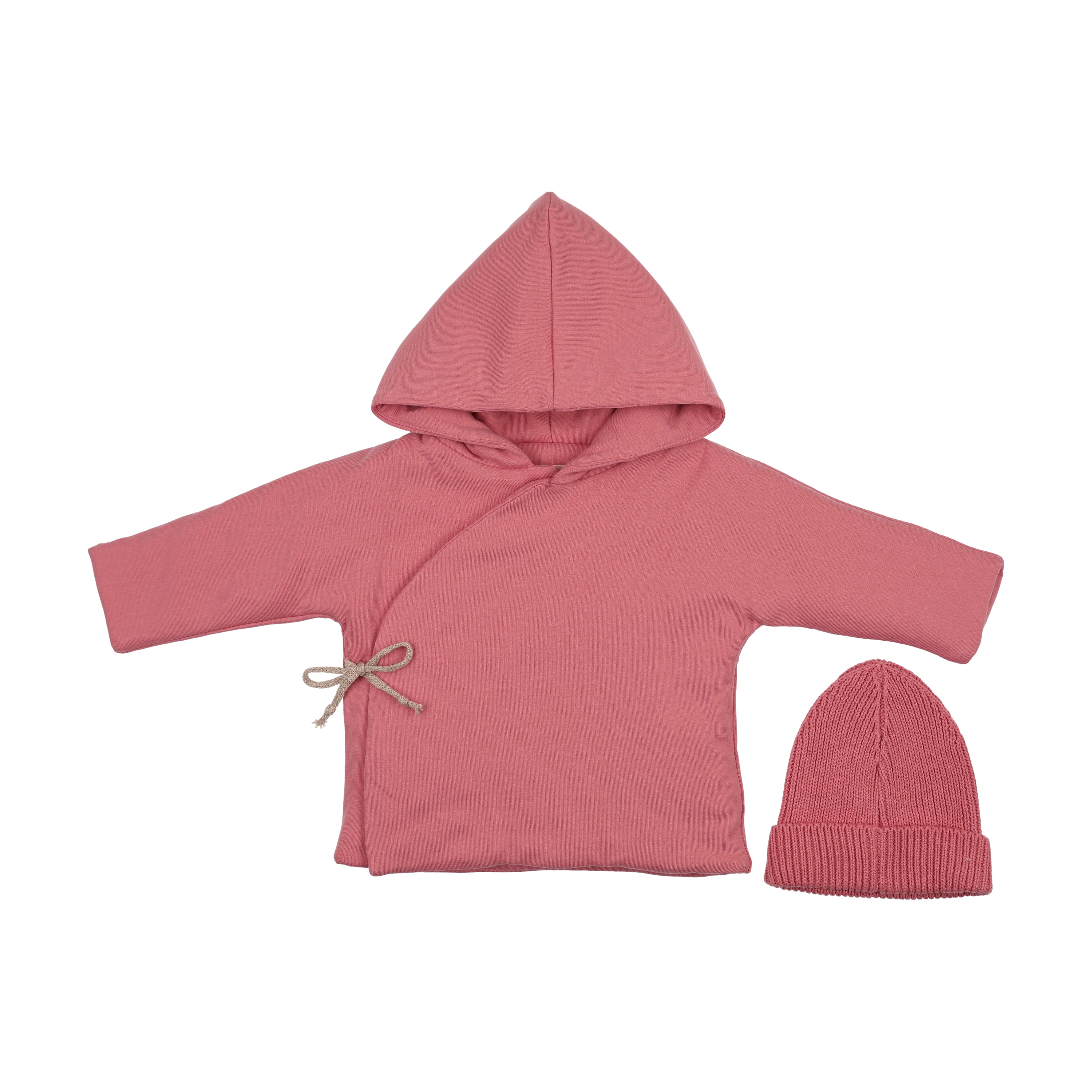 Mema Knits Quilted Jacket + Knit Beanie - Dusty Rose