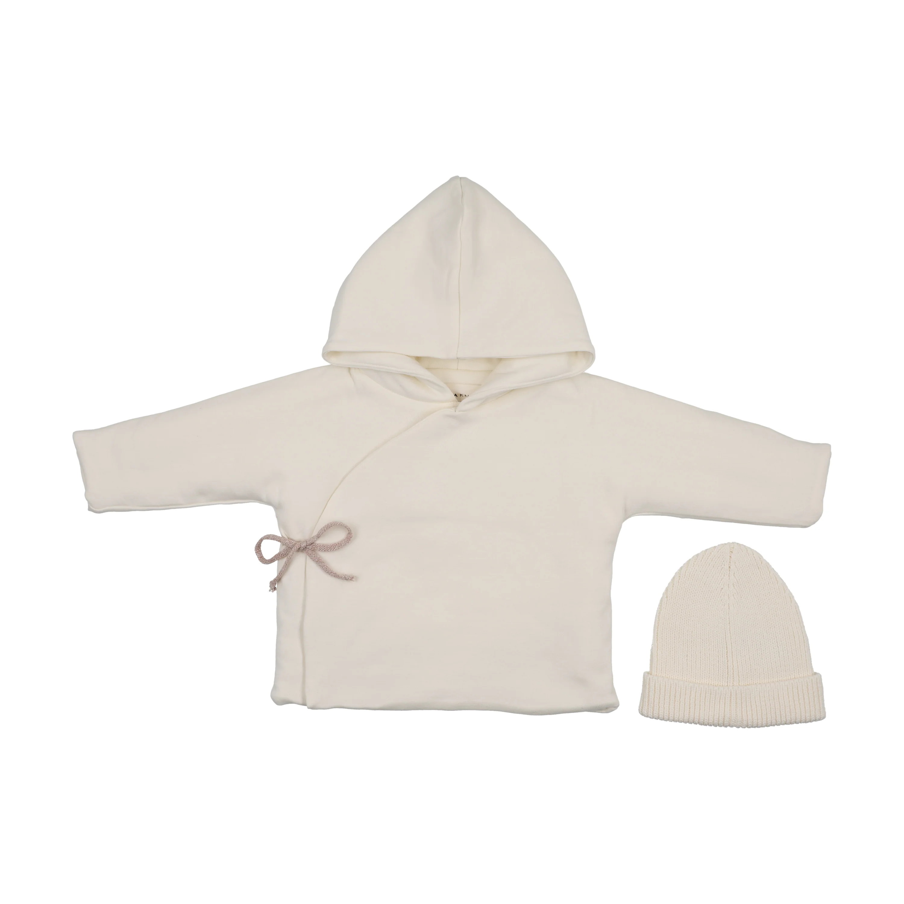 Mema Knits Quilted Jacket + Knit Beanie - Ivory