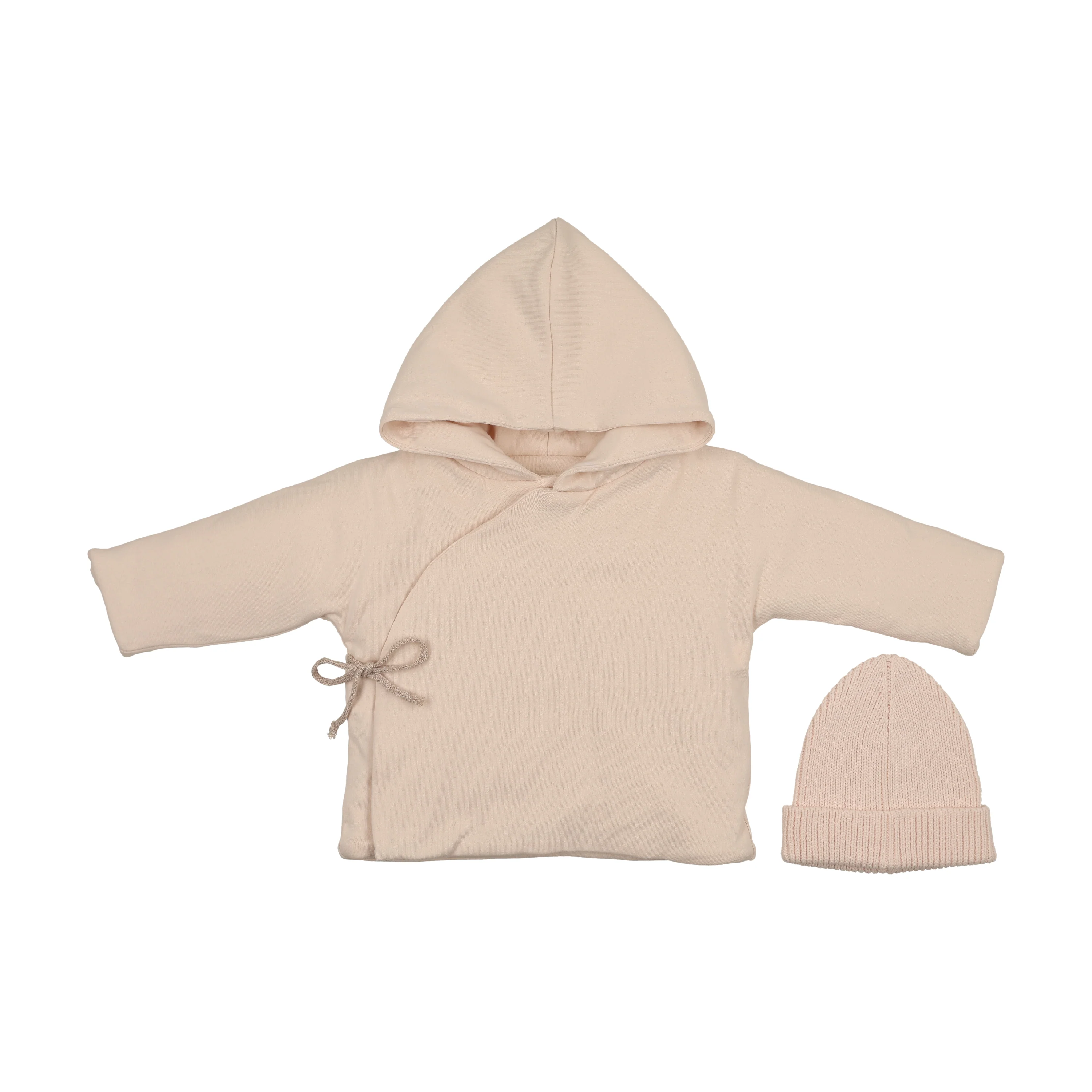Mema Knits Quilted Jacket + Knit Beanie - Light Pink