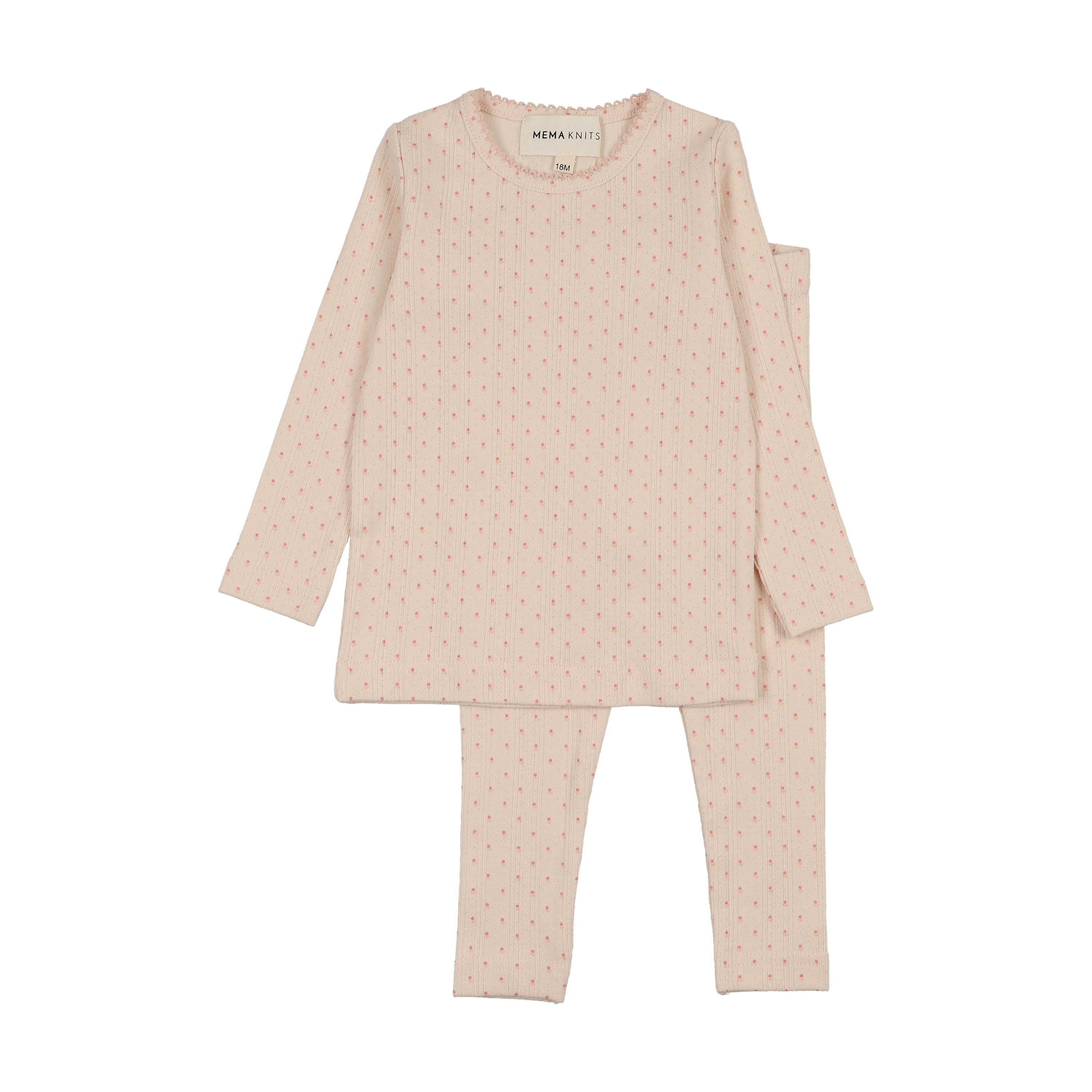 Mema Knits Tulip Print 2-Piece Set - Pink Tulip Print
