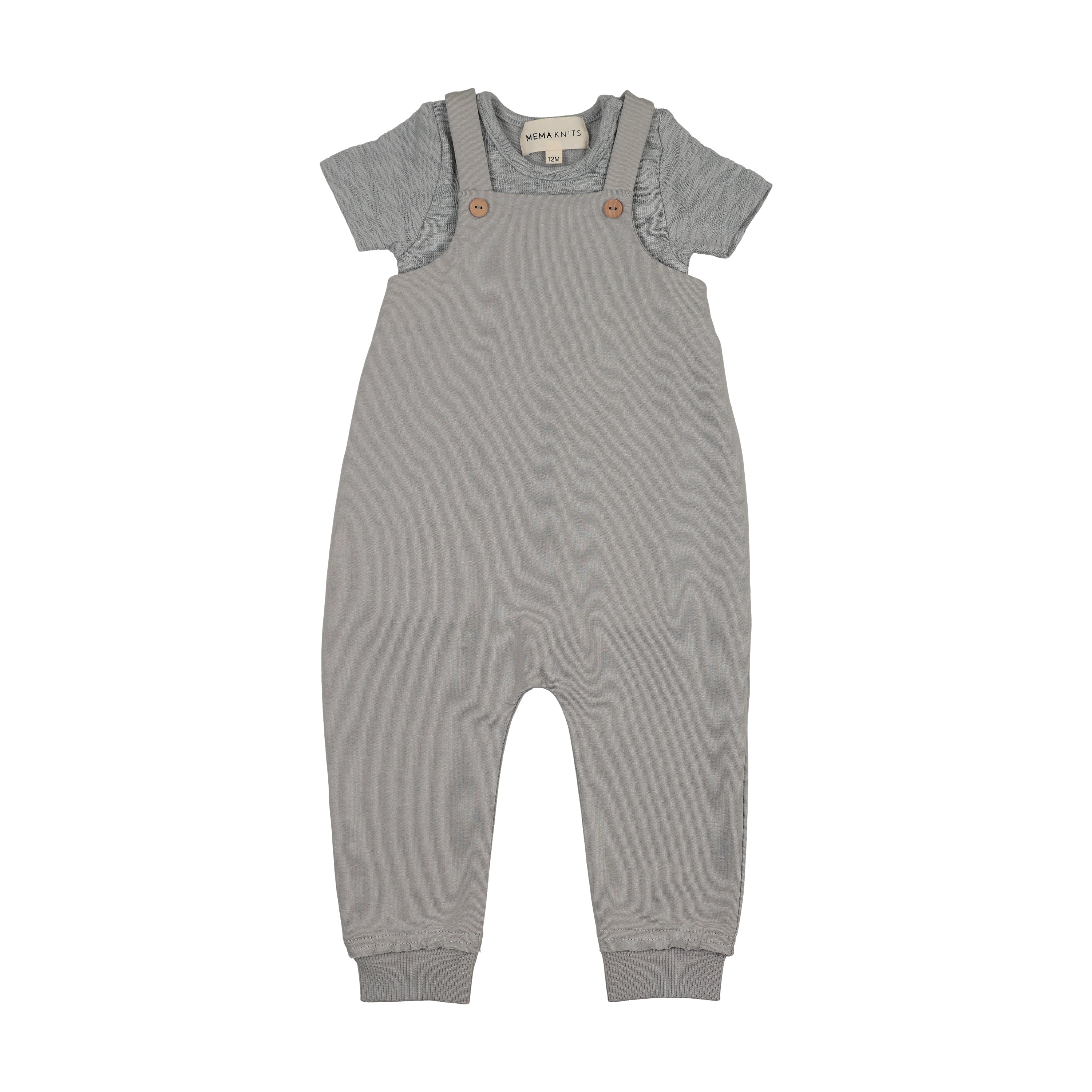 Mema Knits Romper + Onesie Set - Dove Blue