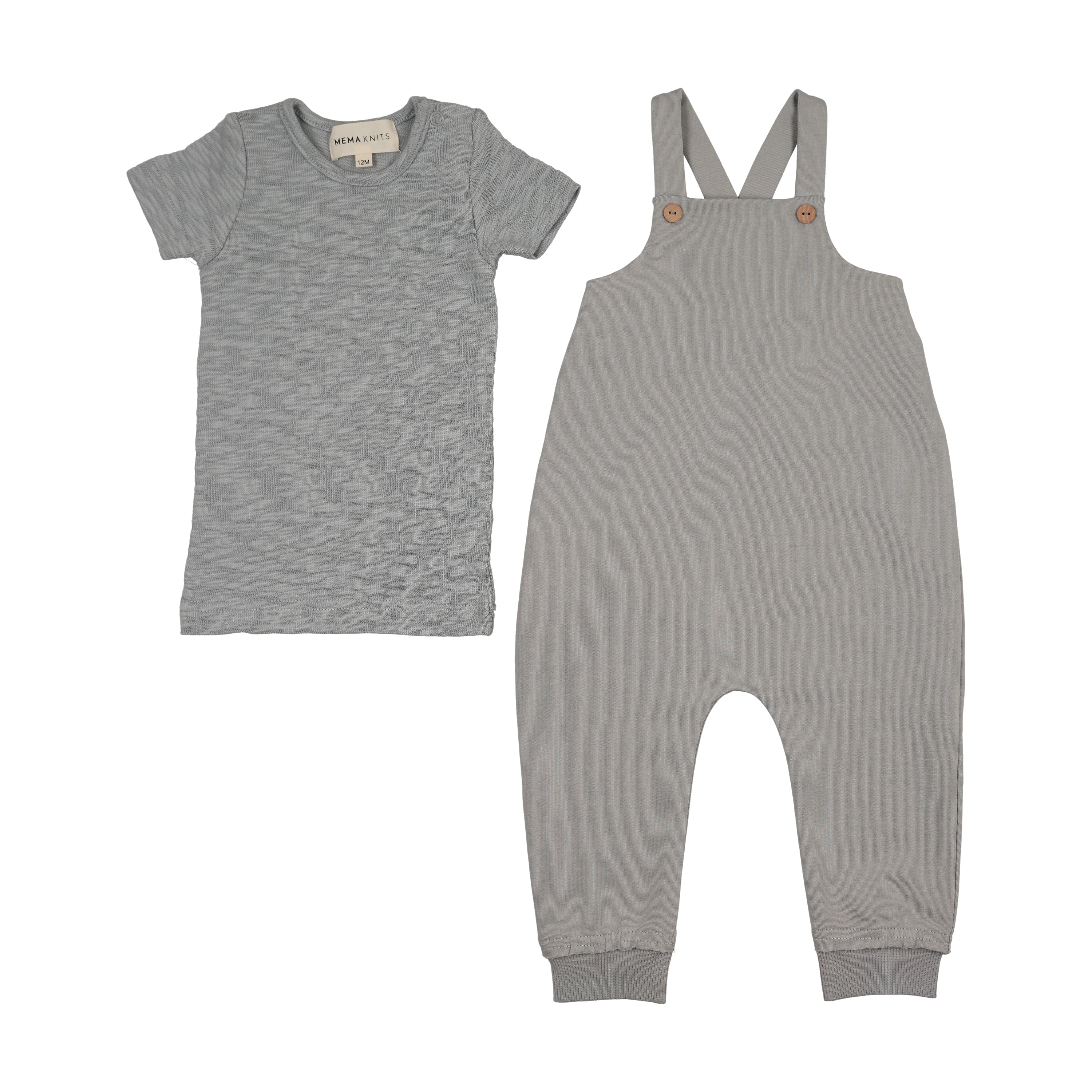 Mema Knits Romper + Onesie Set - Dove Blue - Image 2