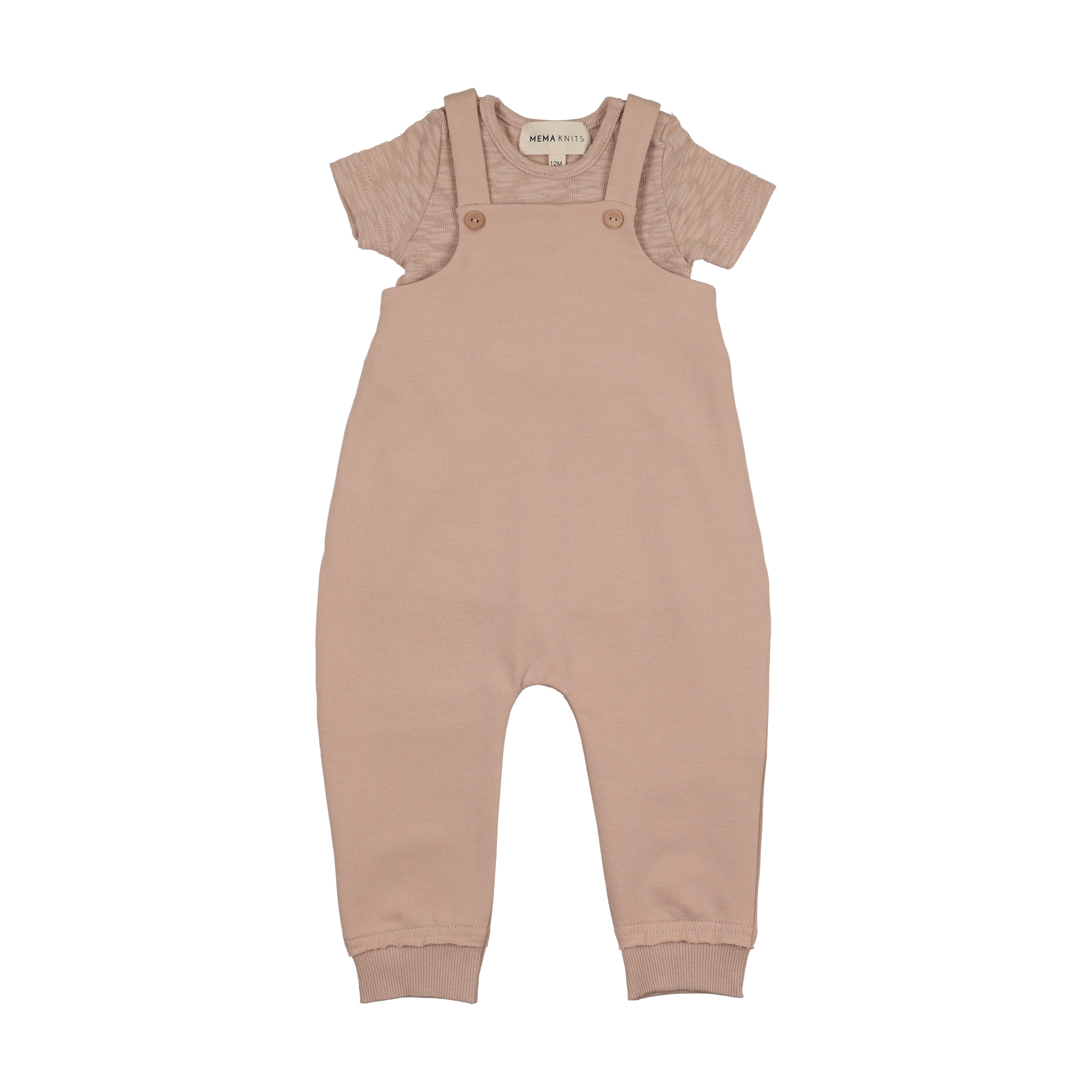 Mema Knits Romper + Onesie Set - Pale Pink