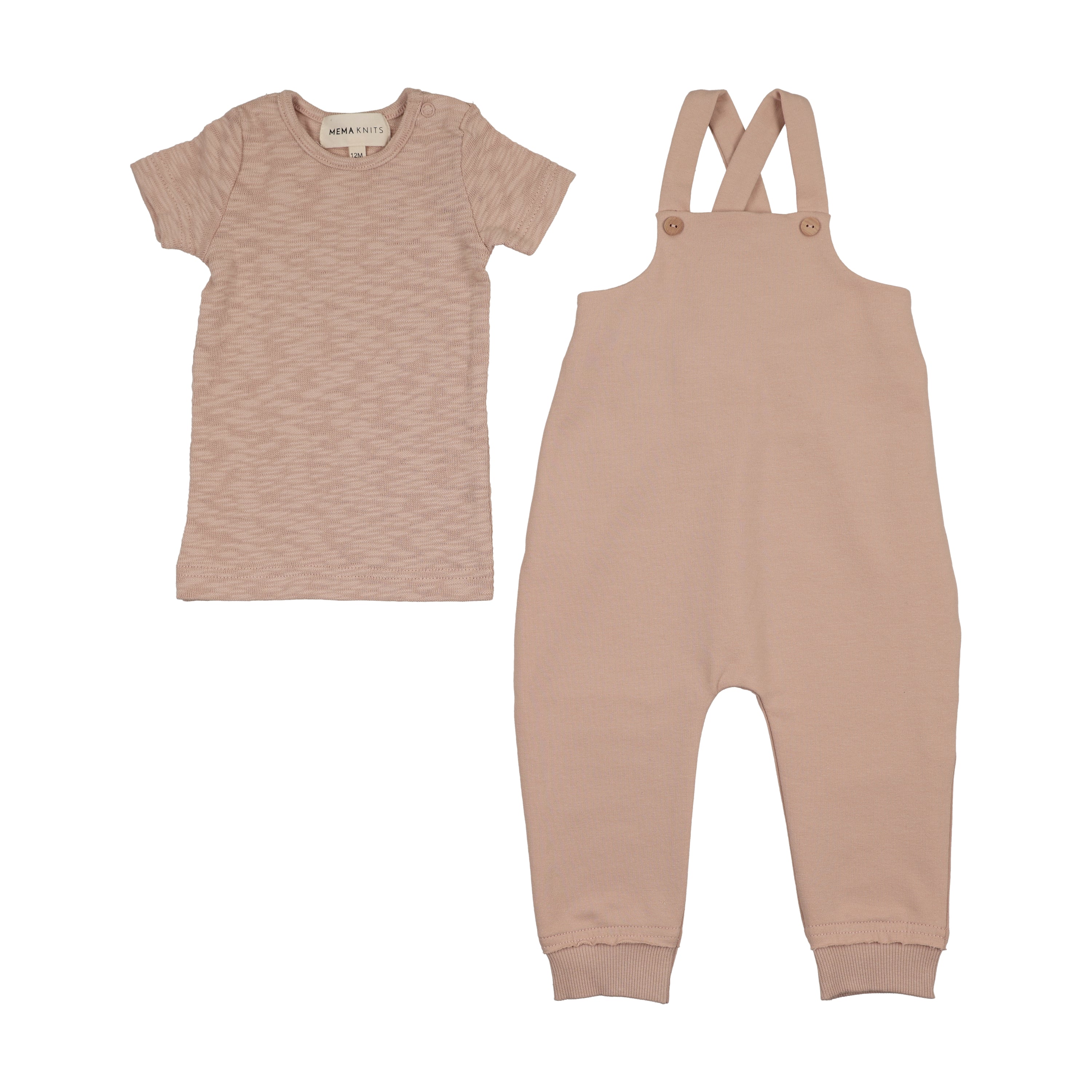 Mema Knits Romper + Onesie Set - Pale Pink - Image 2