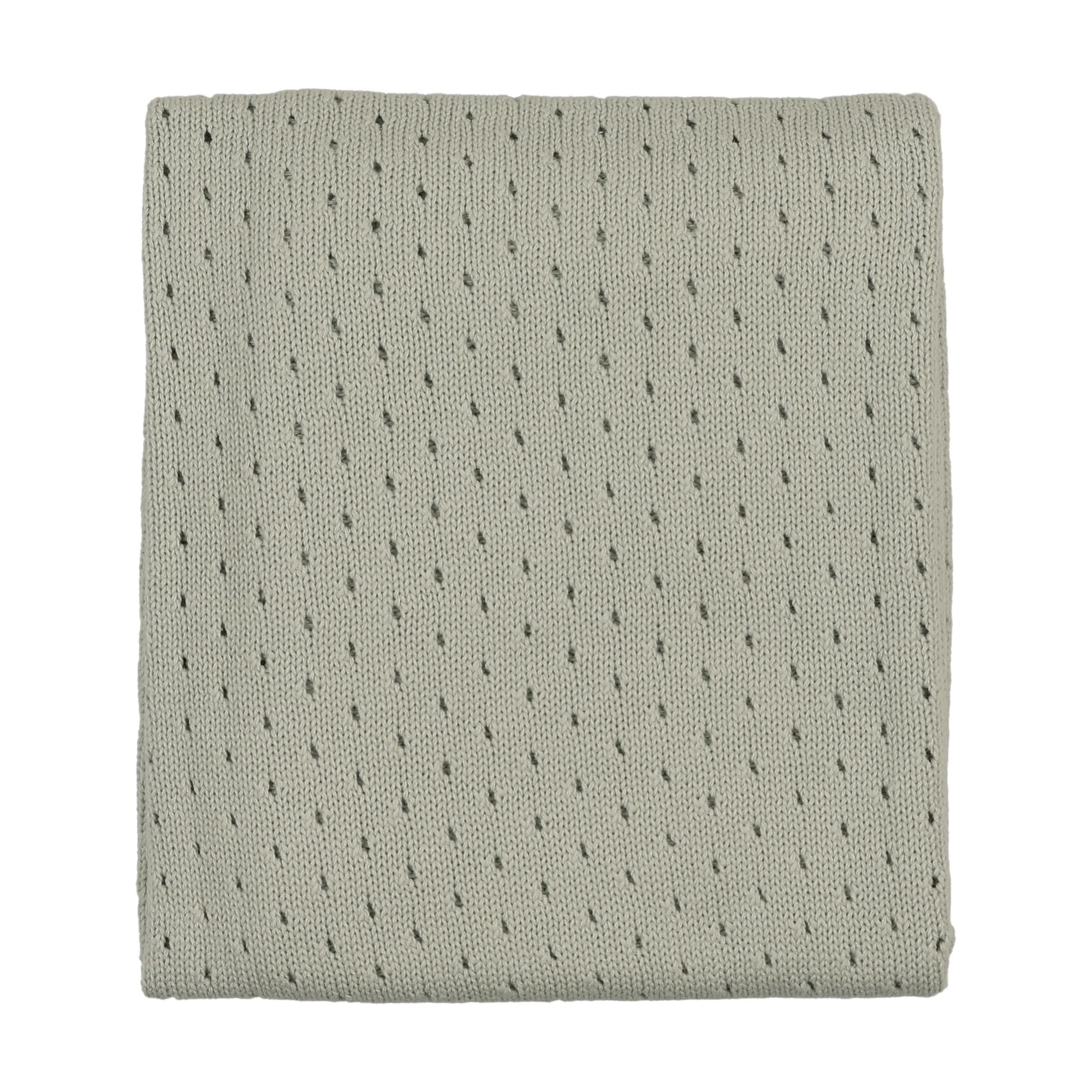 Mema Knits Pointelle Knit Blanket - Mint