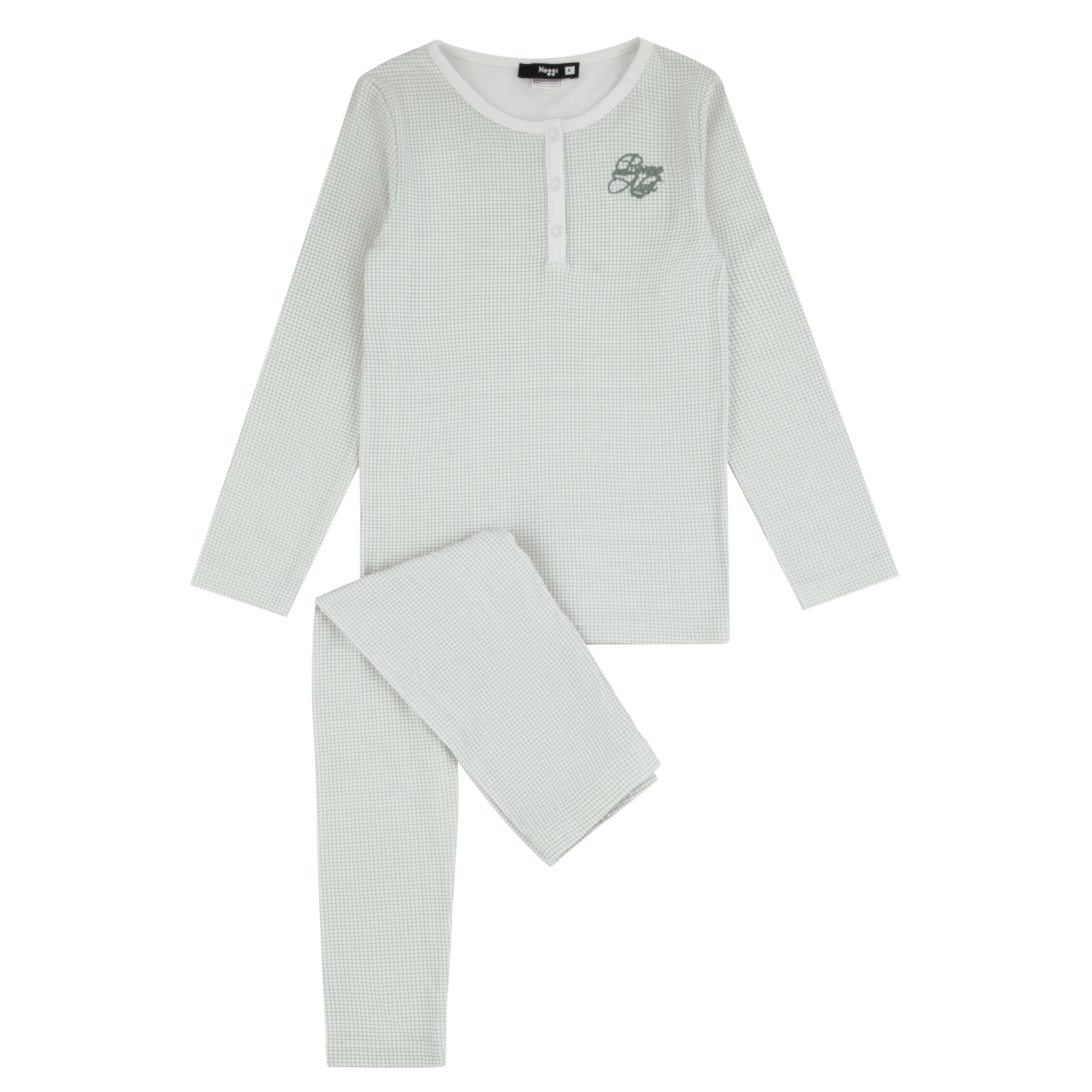 Noggi Black Print Gingham Loungewear Set