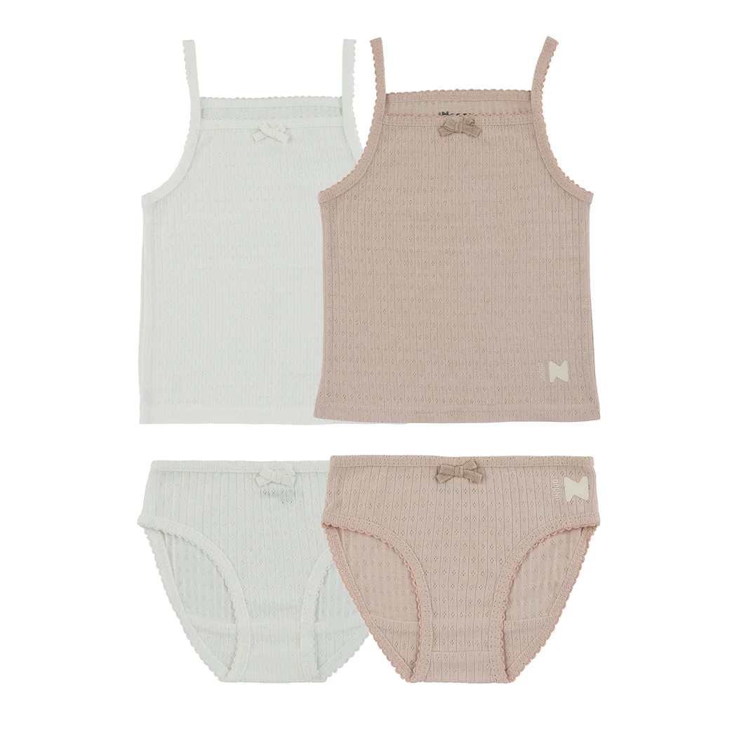 Noggi Pointelle Mauve + White SET OF 3- final sale