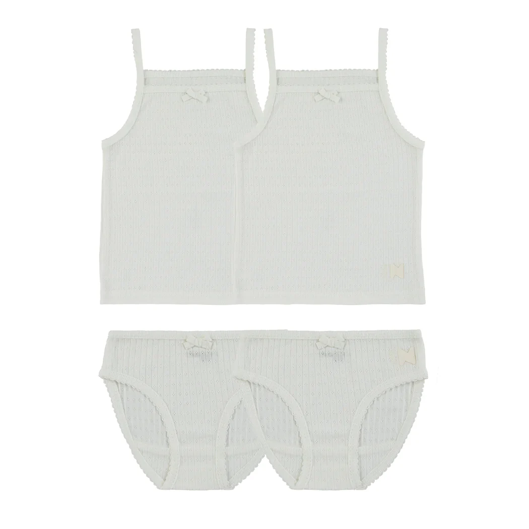 Noggi Pointelle White Girl (2 Sets)- FINAL SALE