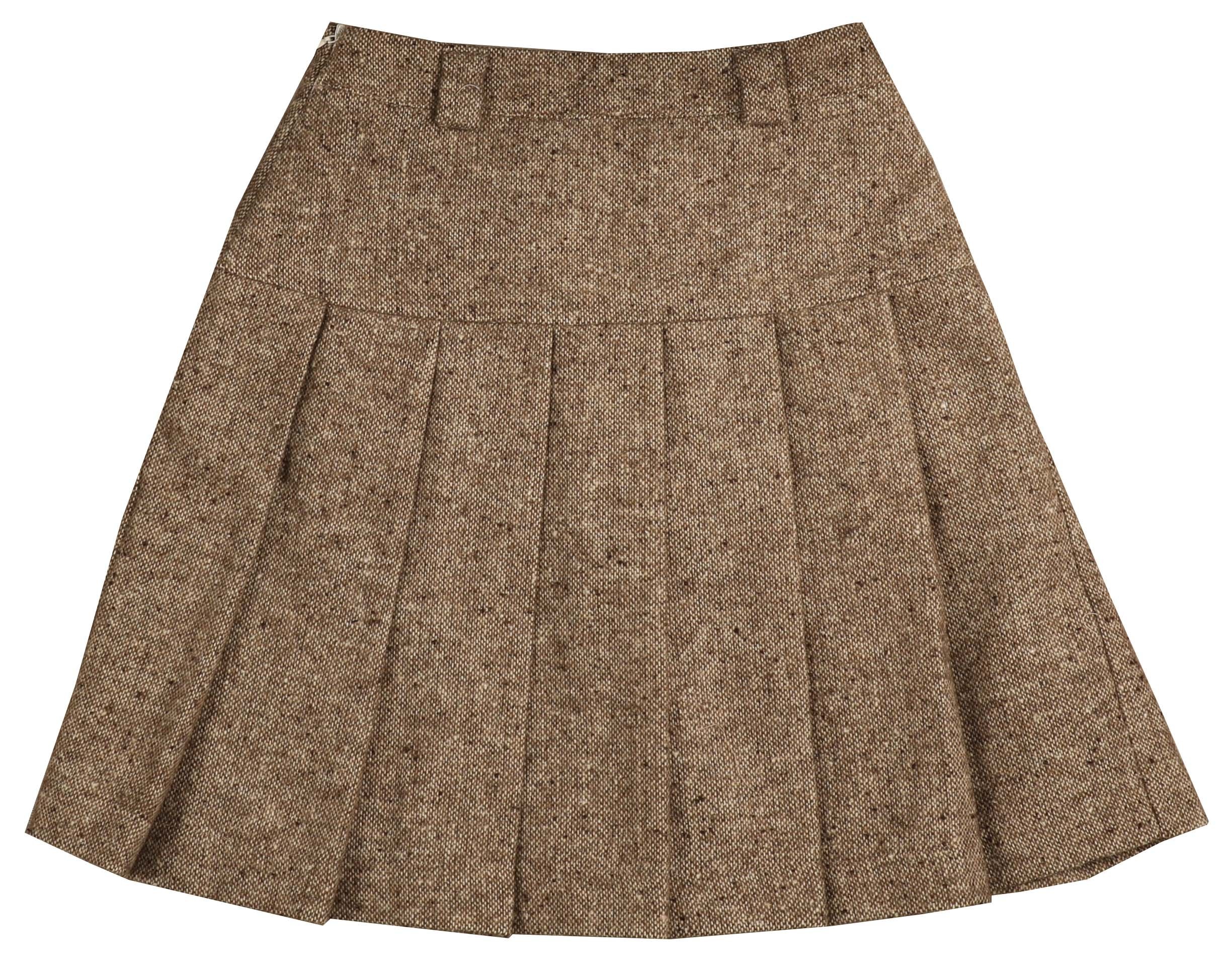 Noma Beige Tweed Pleated Skirt (NSK741) - Image 4
