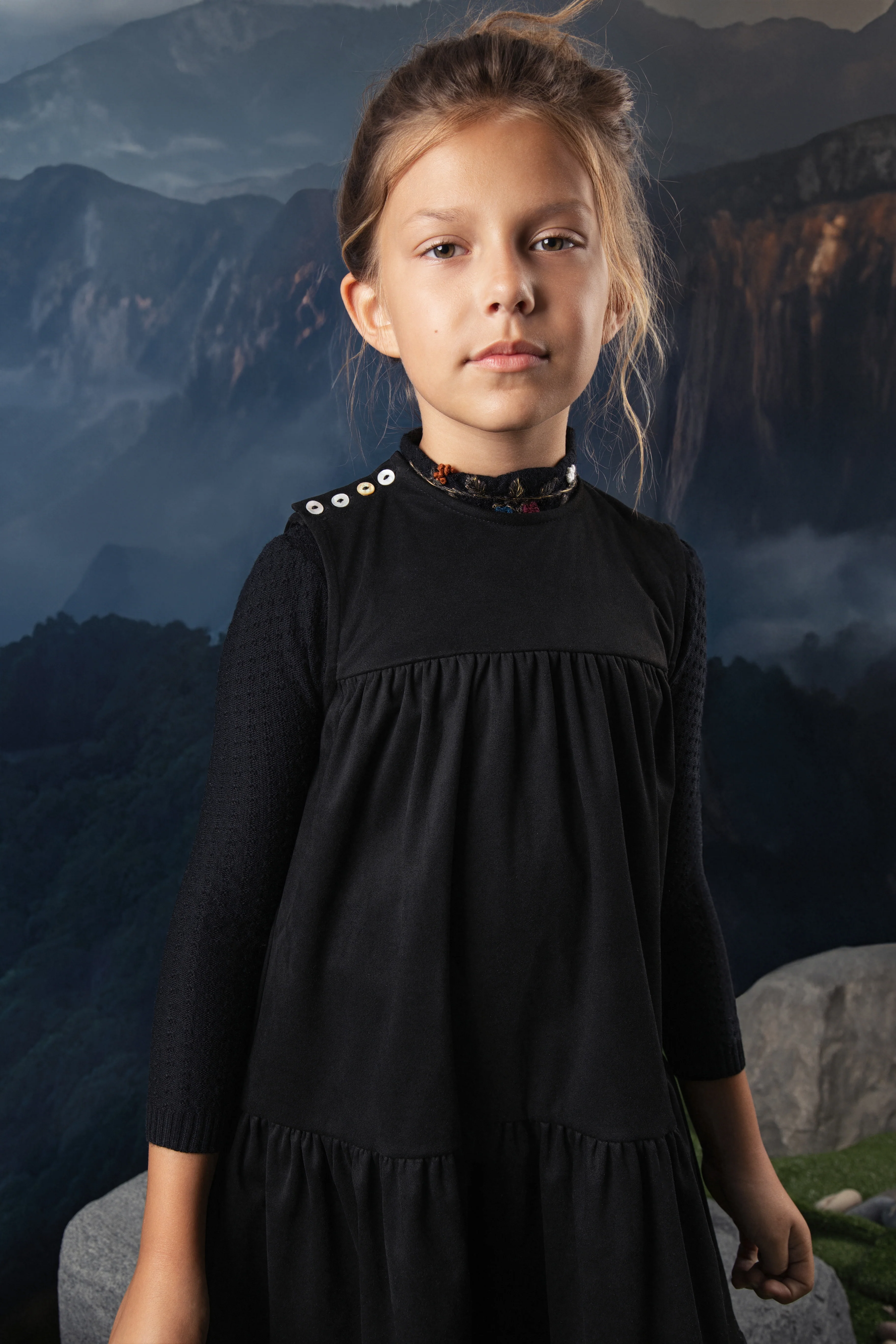 Noma Black Floral Embroided Neck Turtleneck (NKN752) - Image 2