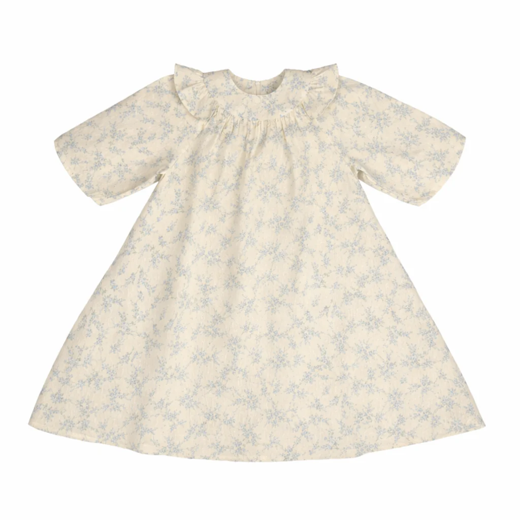 Noma Blue Stripe Eyelet Print Dress