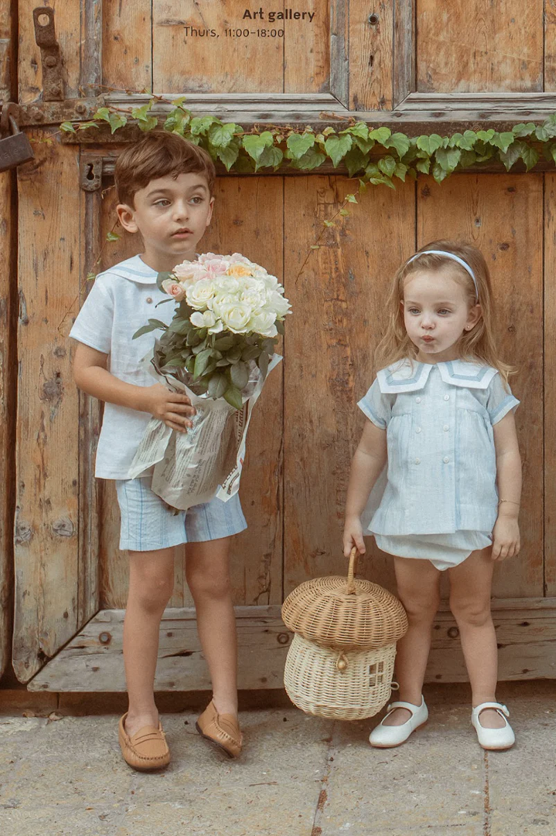 Noma Blue Striped Baby Set With Sailor - Image 3