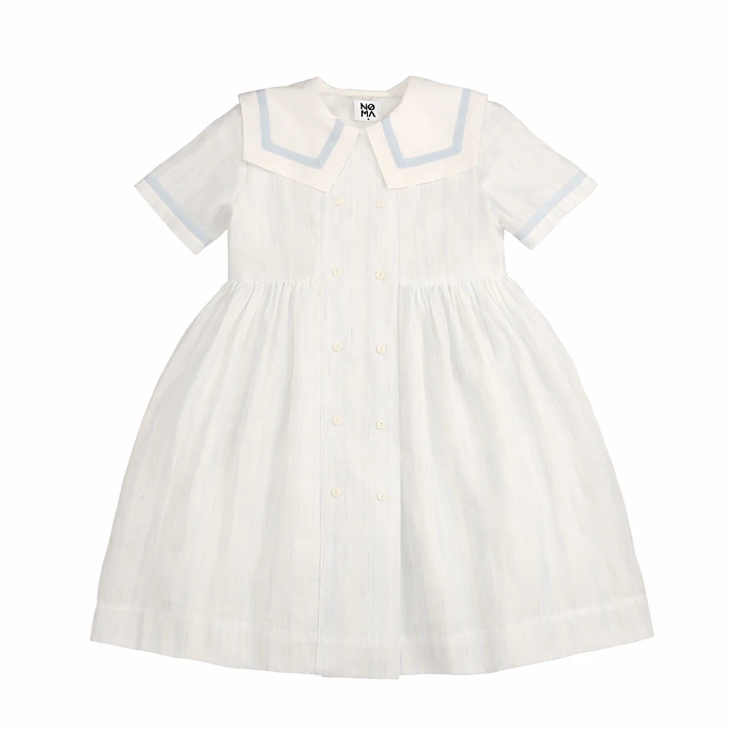 Noma Blue Striped Dress With Sailor Collar NDR408