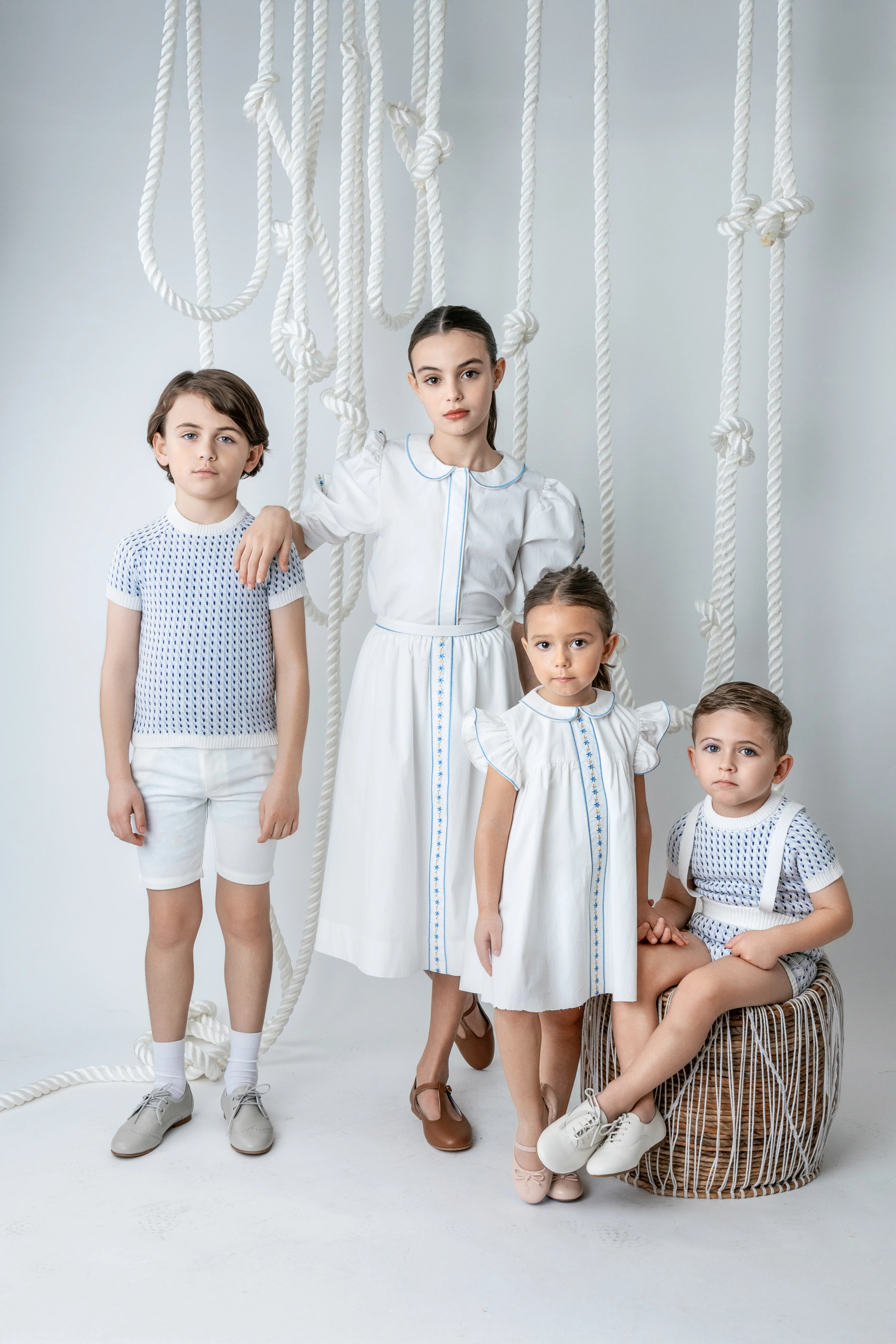 Noma Blue Teen Set With Special Stitch Trims And Embroidered Placket (NSE981BL) - Image 2
