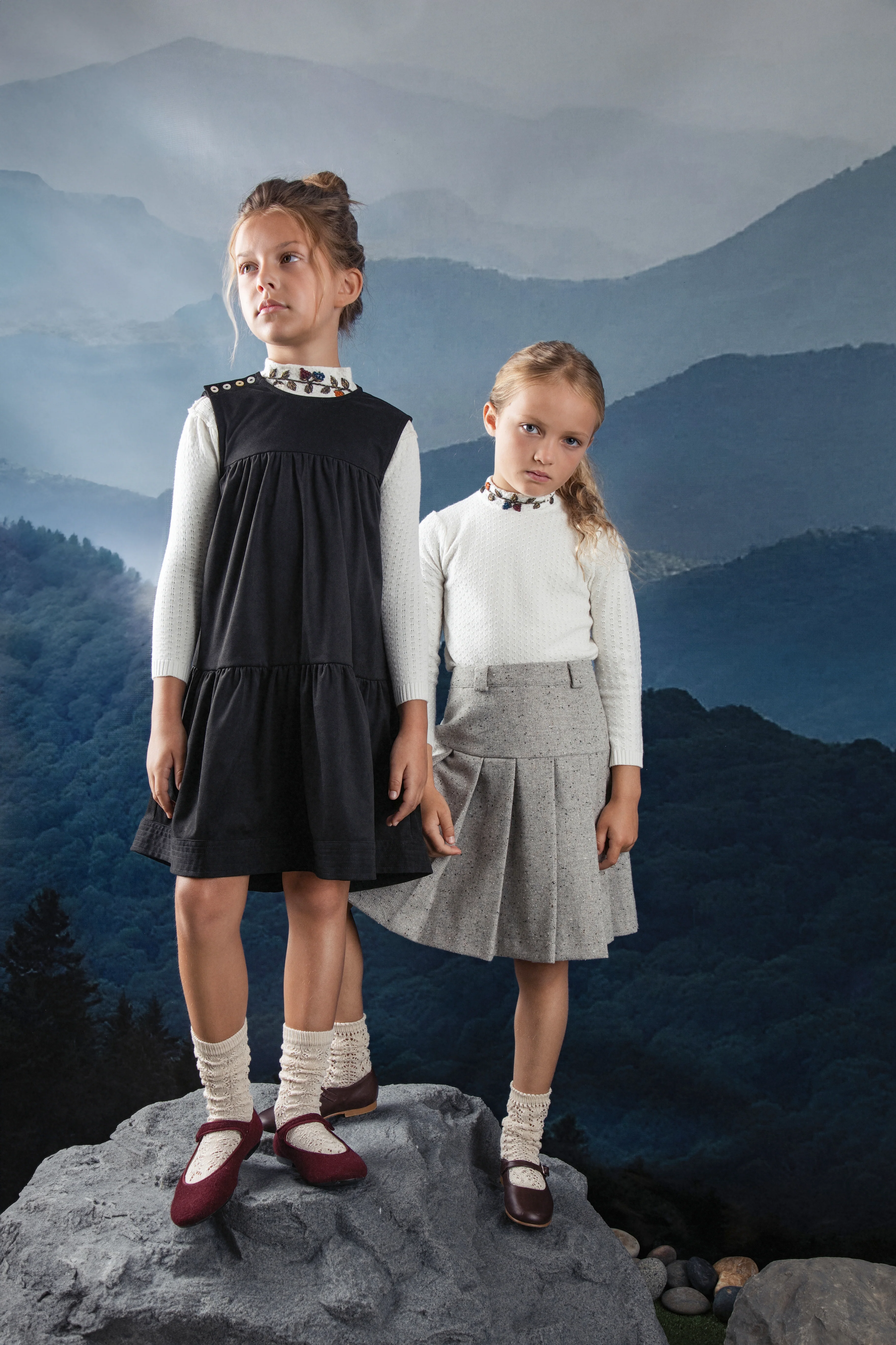 Noma Grey Tweed Pleated Skirt (NSK741) - Image 3