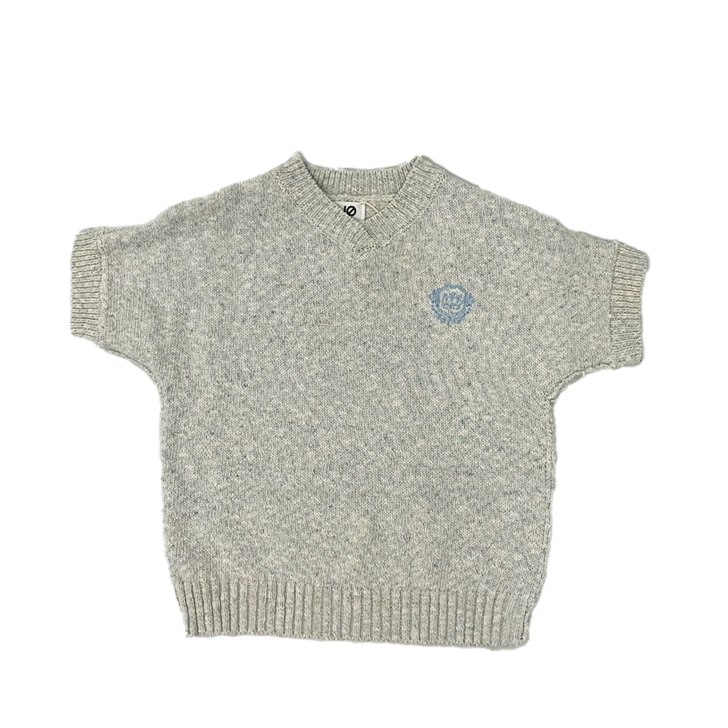 Noma Powder Blue Boxy Marled Knit With Exposed Stitch Detail (NKN944PB)
