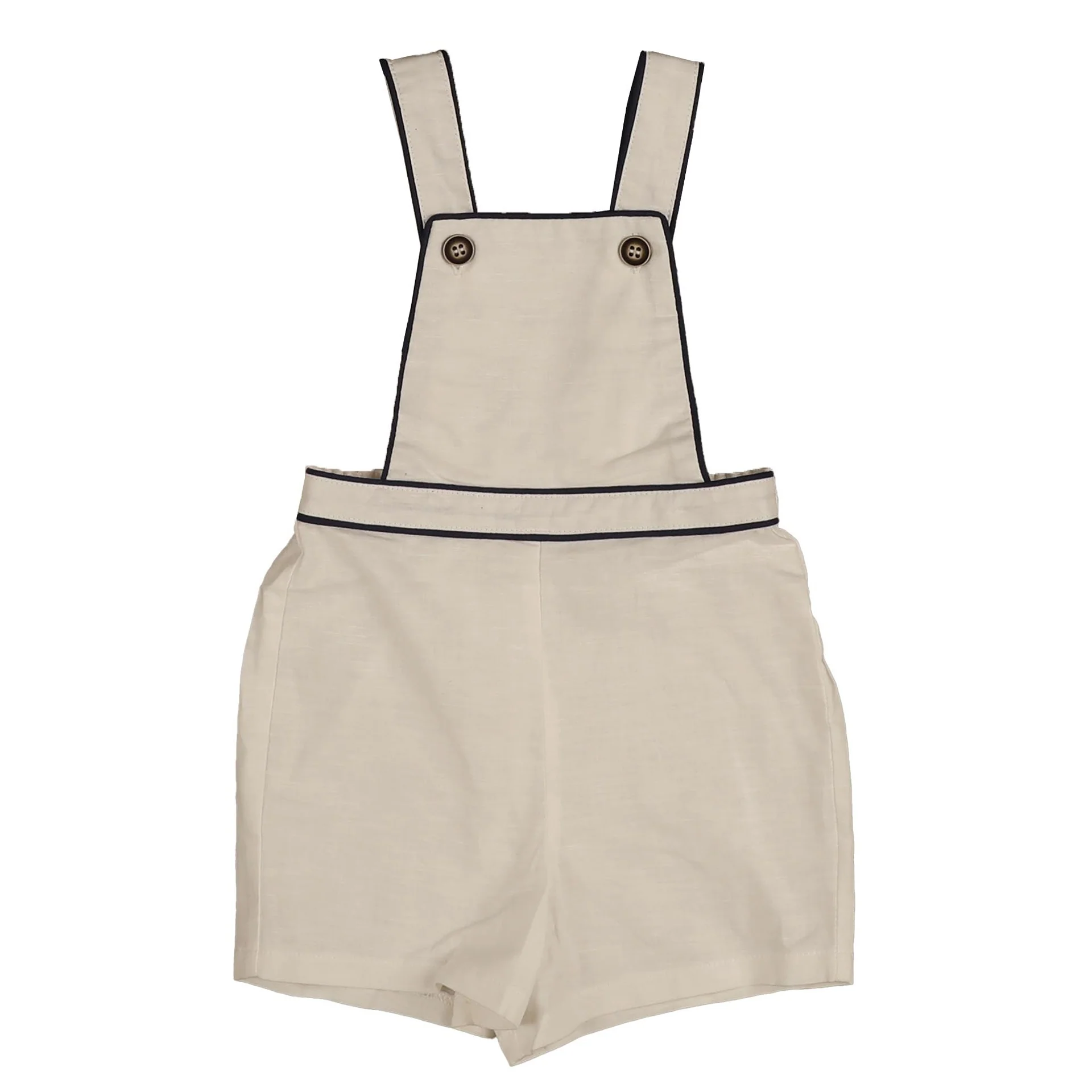 Noma White Navy Contrast Binding Baby Overall (NBB901WN)