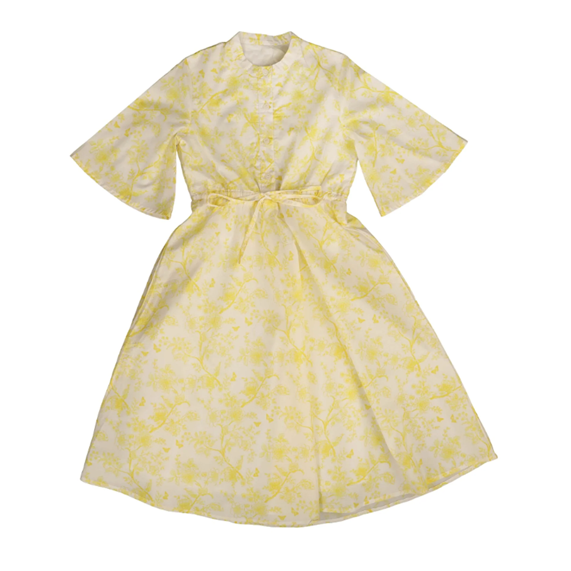 Noma Yellow Toile Print Waisted Dress NDR403 - Image 2