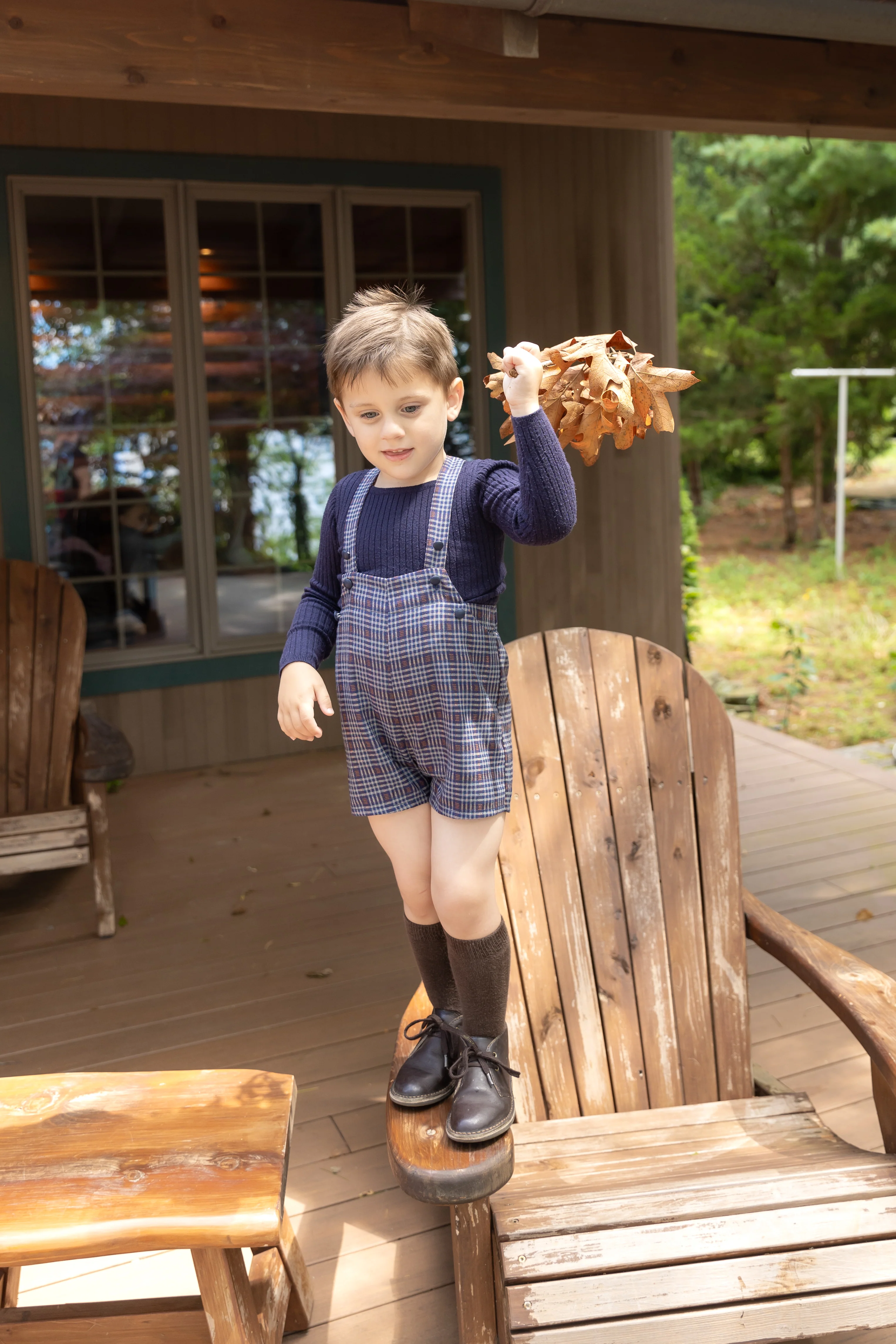 Nou Nelle Boys Plaid Overalls - Image 3