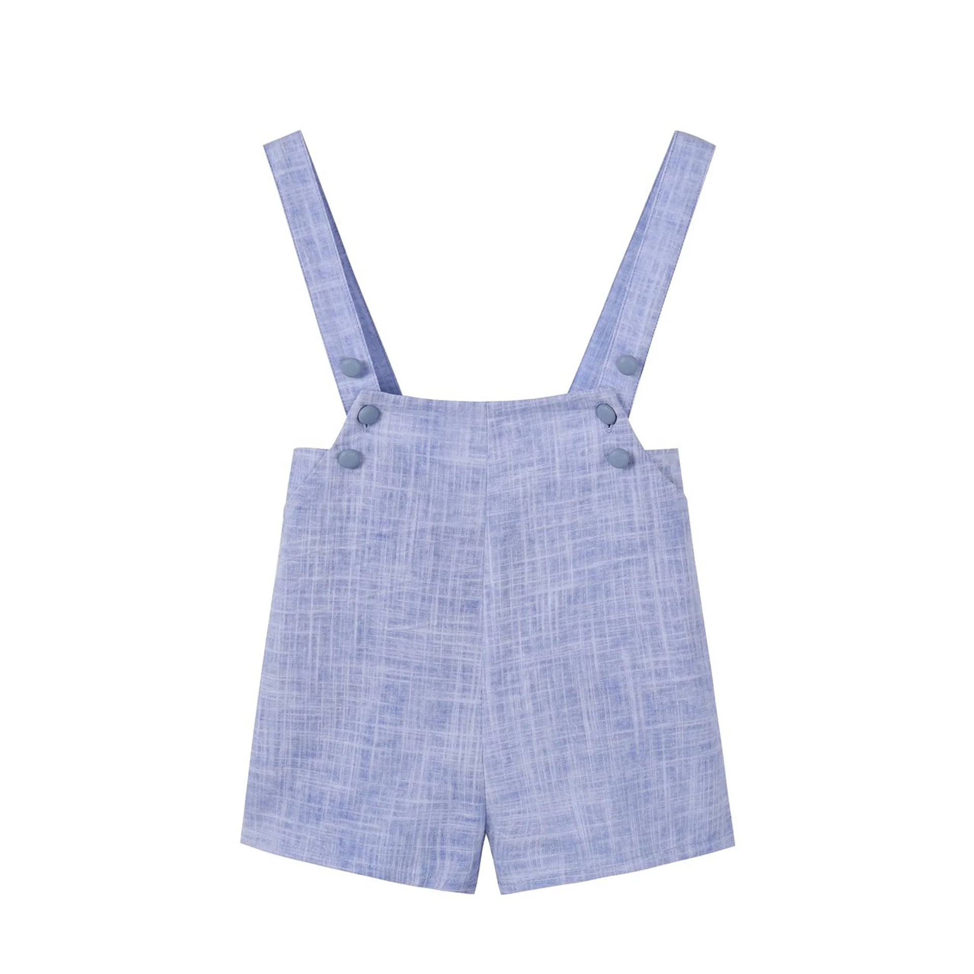 Nounelle Blue Linen Overalls