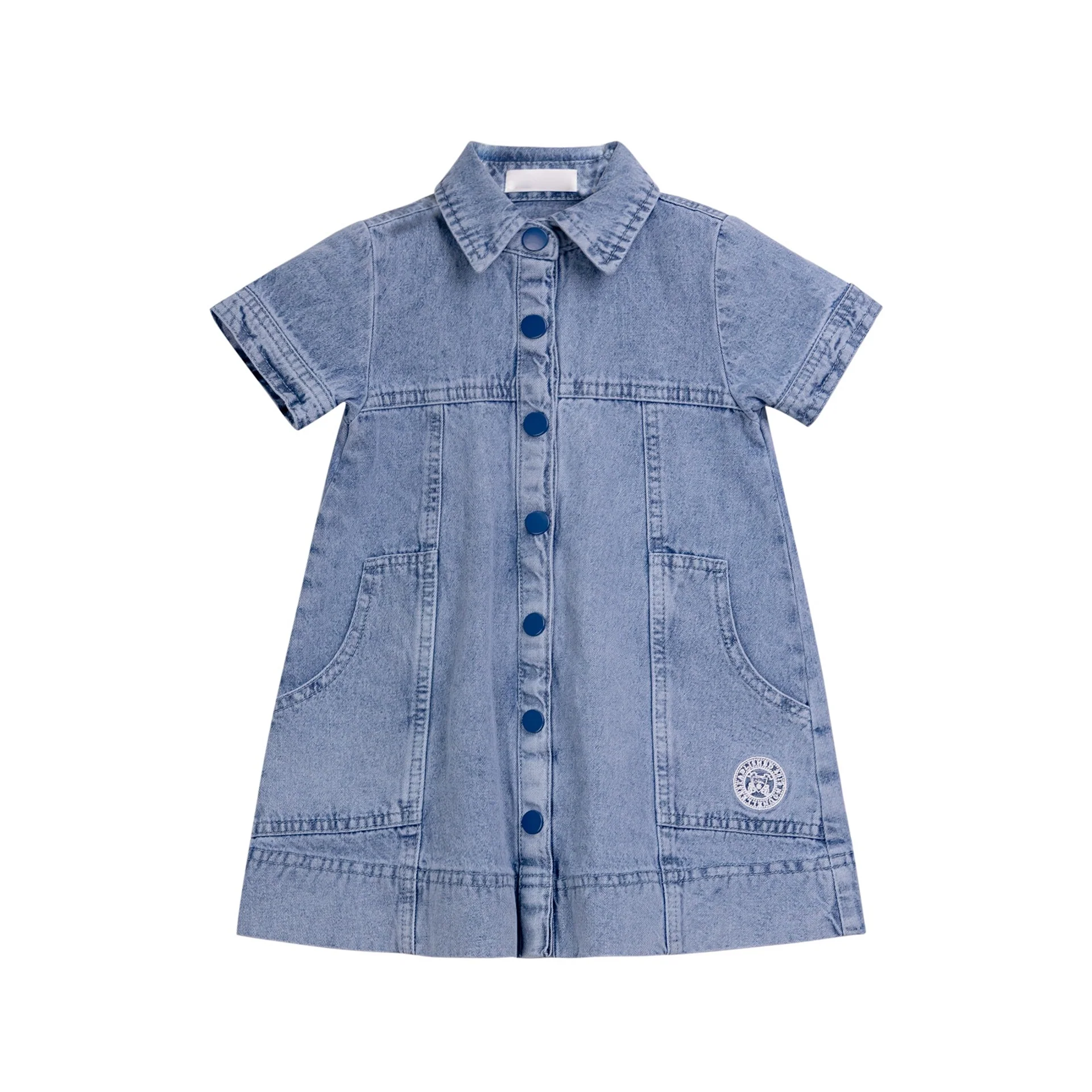 Nounelle Denim Shirt Dress- Short Sleeves