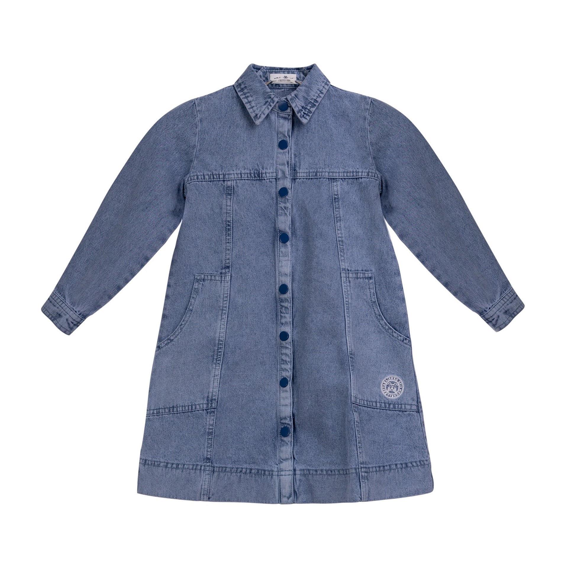 Nounelle Denim Shirt Dress 3/4 Sleeve