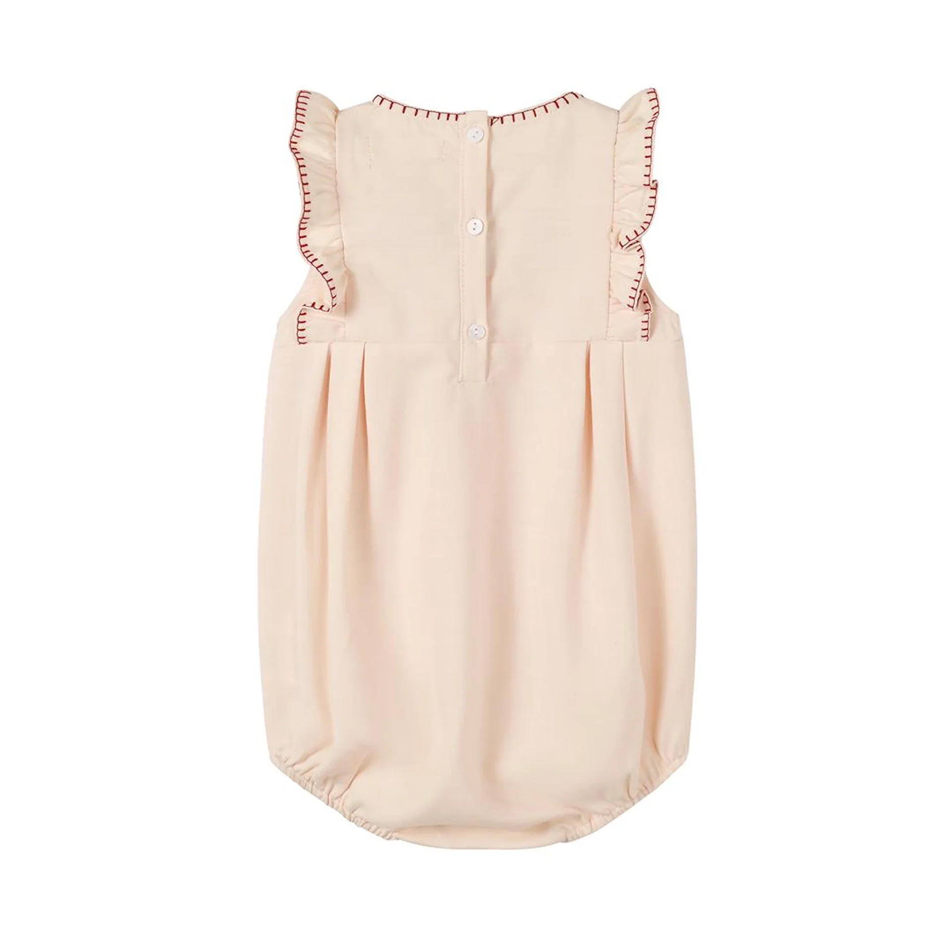 Nounelle Peach Embroidered Romper - Image 2