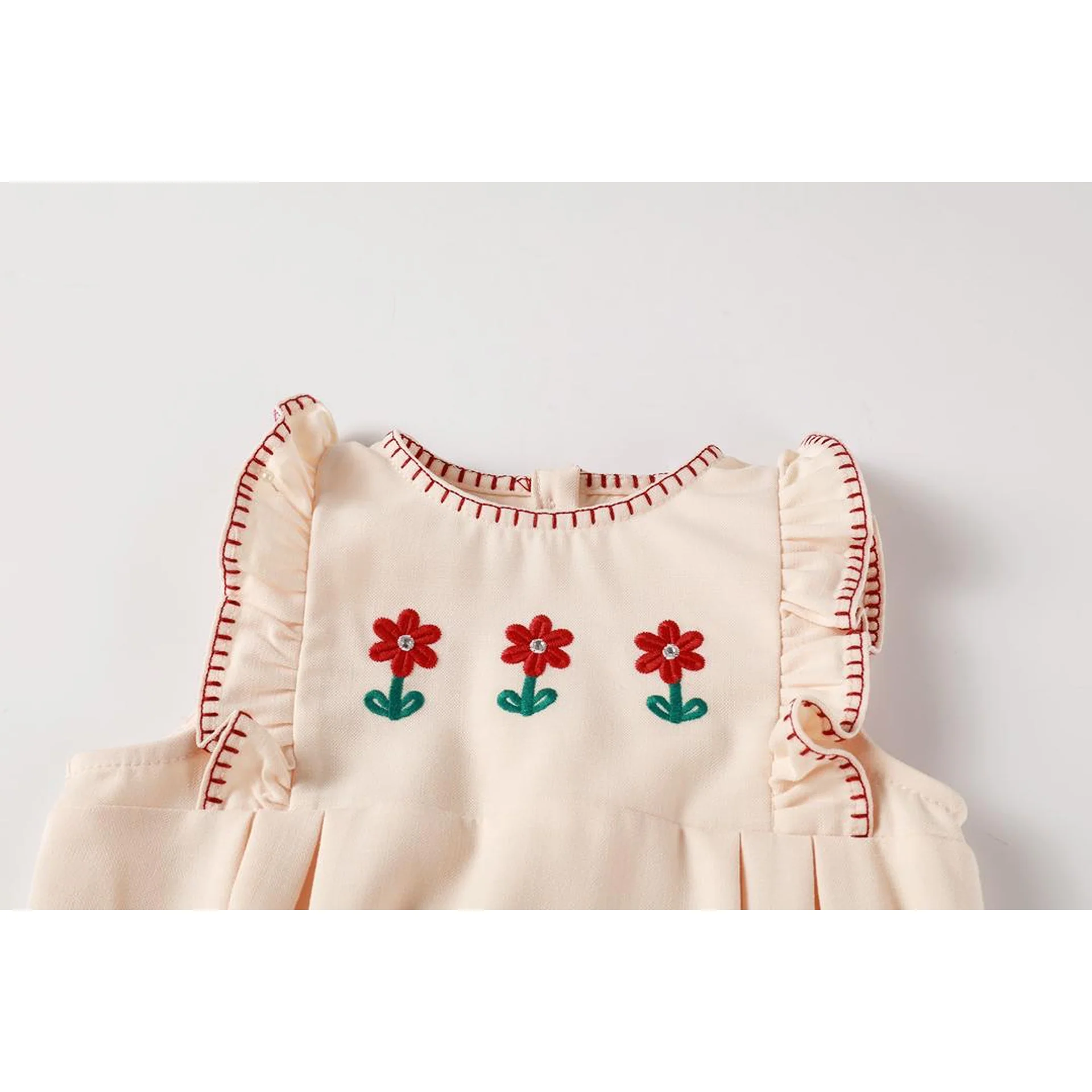 Nounelle Peach Embroidered Romper - Image 3