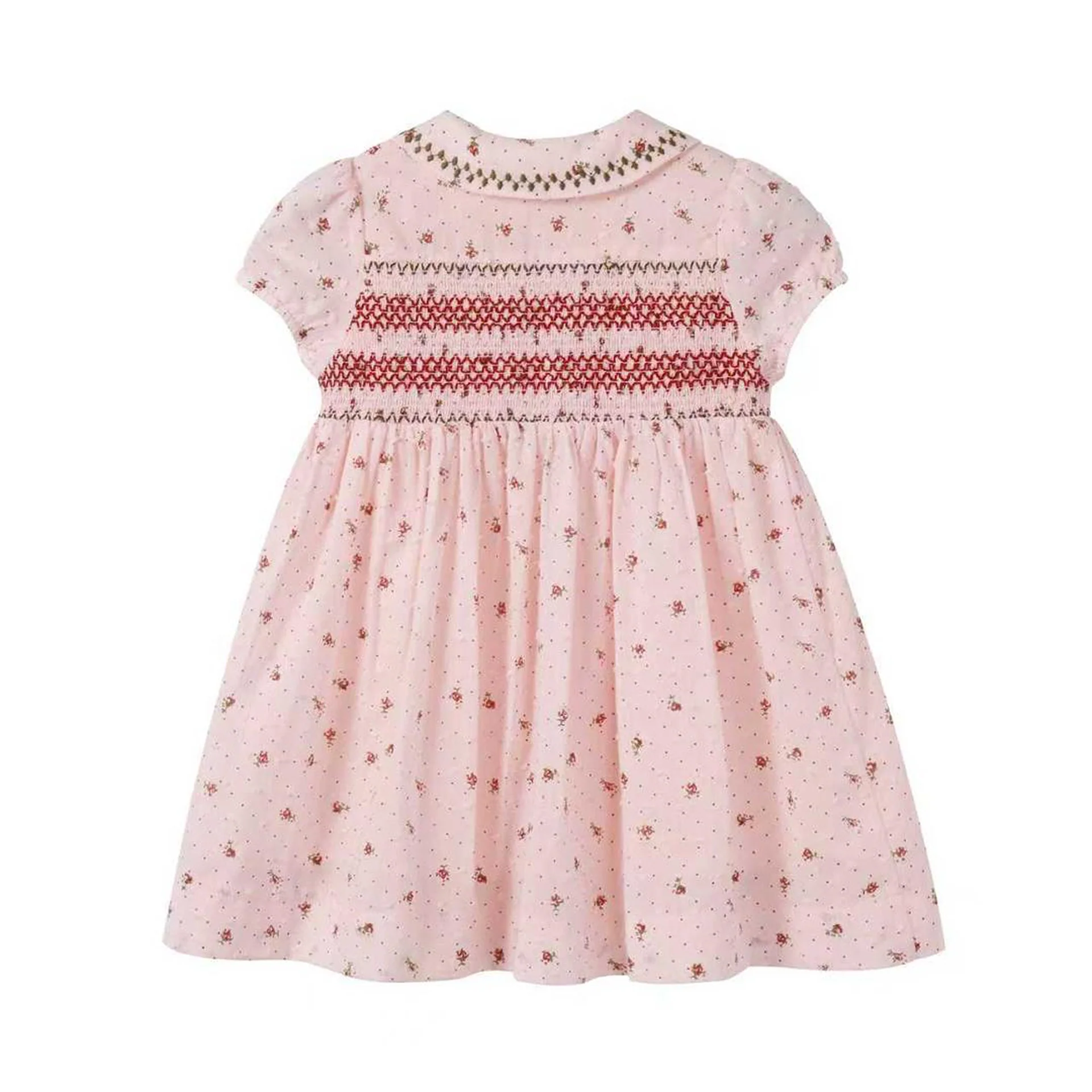 Nounelle Smocked Pink Dress- Short Sleeves - Image 2