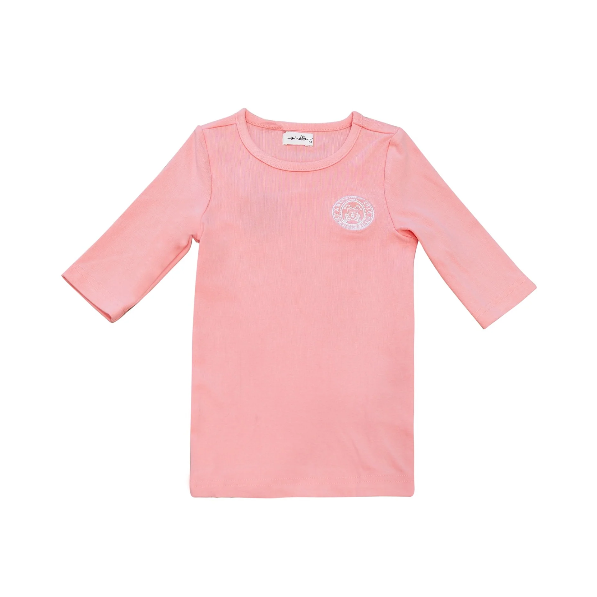 Nounelle Stamp Tee Coral- 3/4 sleeve