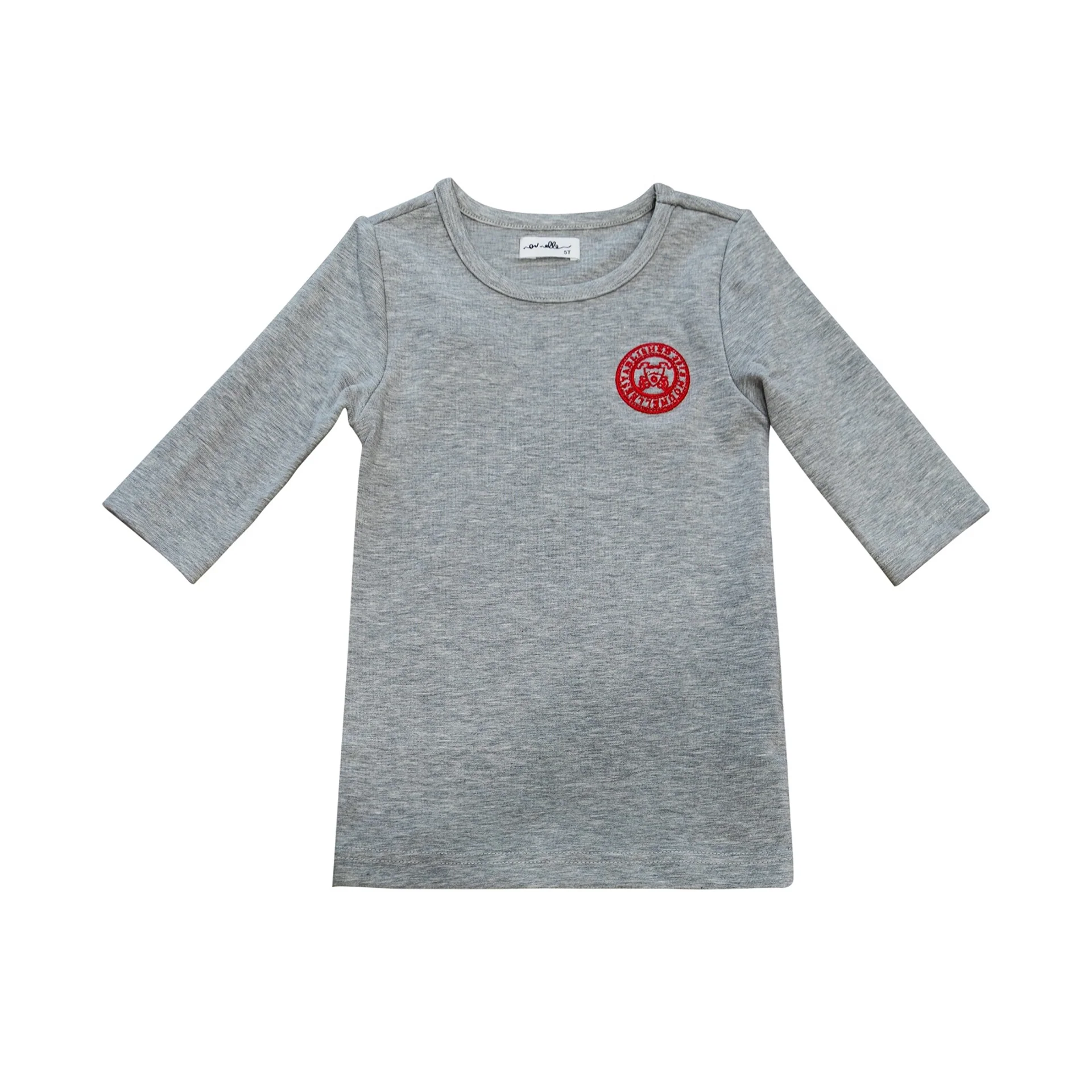 Nounelle Stamp Tee Grey- 3/4 Sleeves