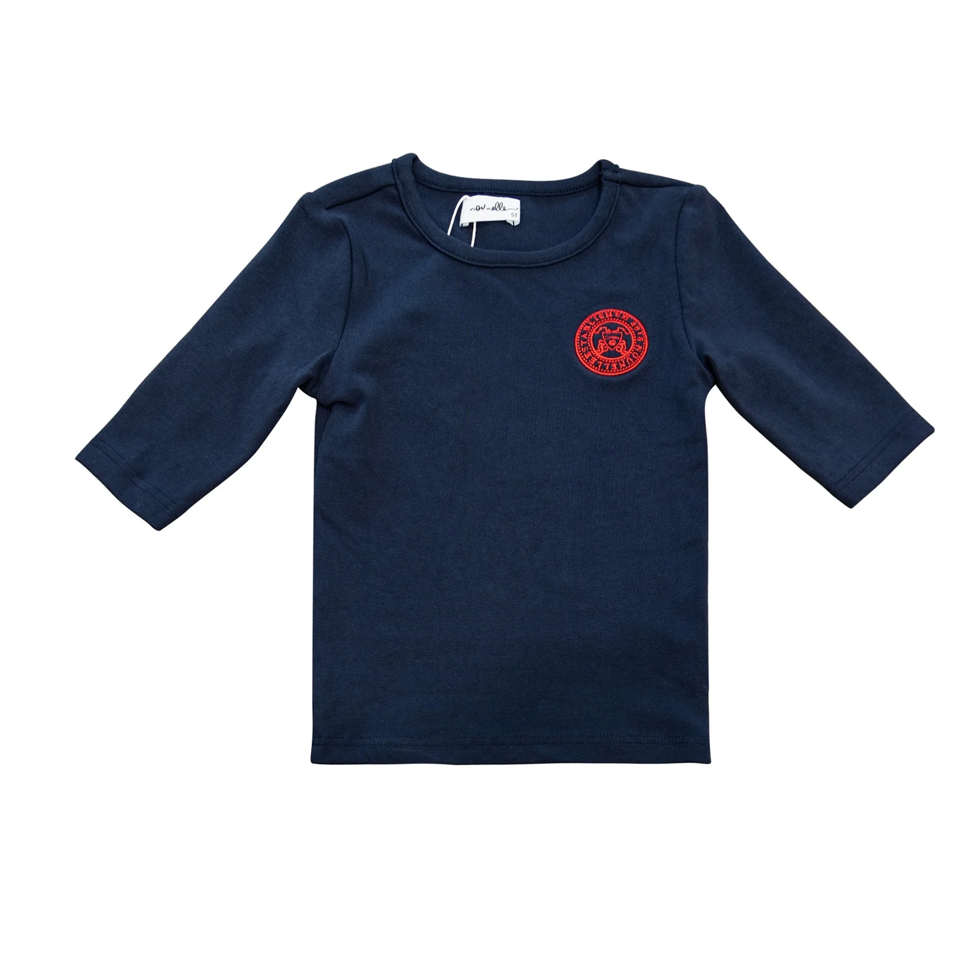 Nounelle Stamp Tee Navy- 3/4 Sleeves