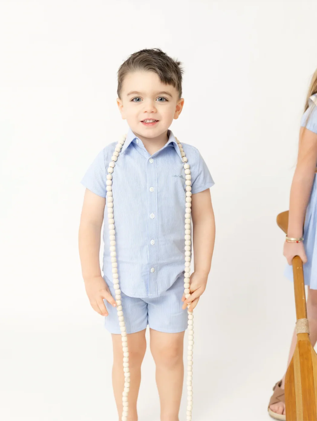 Nounelle Striped Boy Shirt Light Blue - Image 3