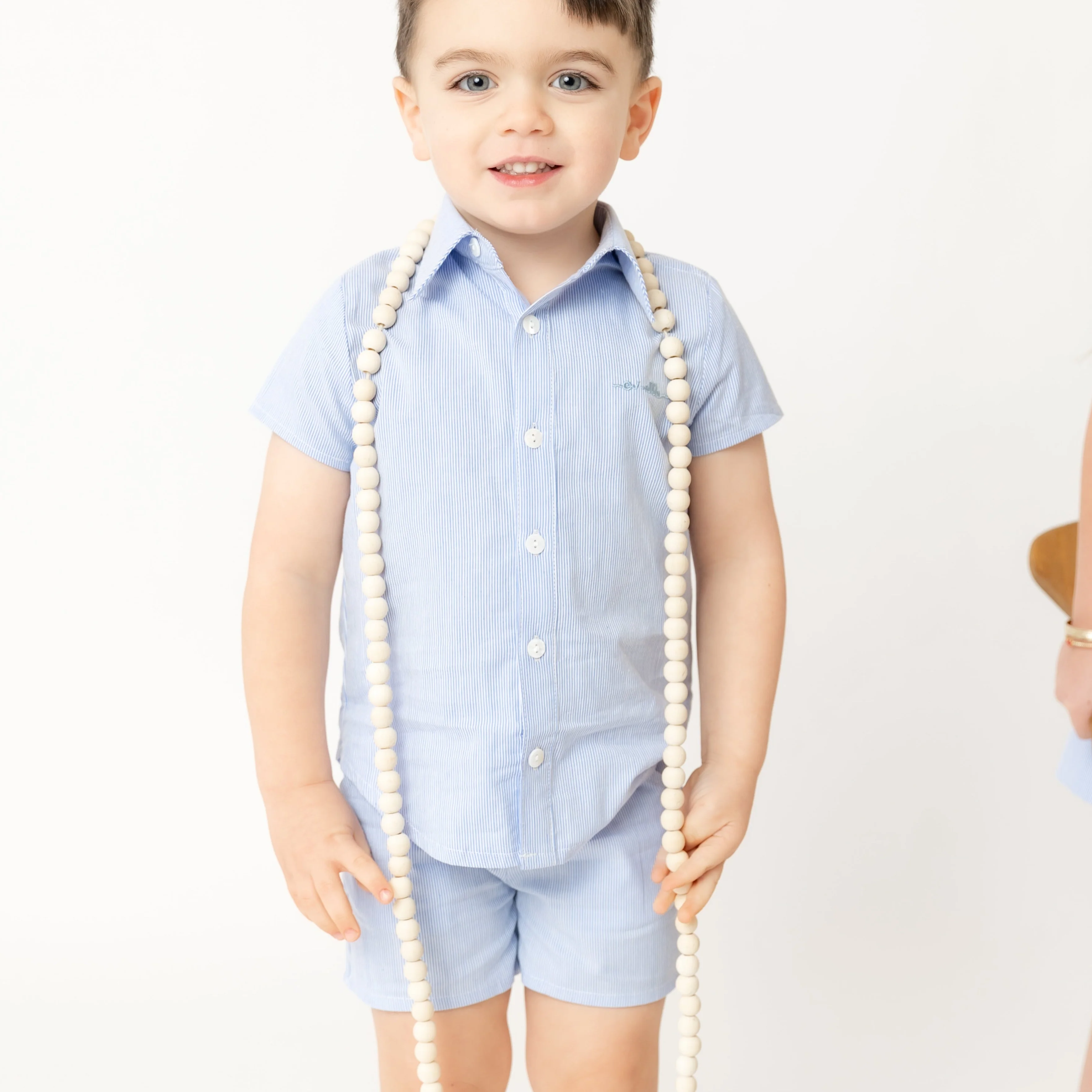 Nounelle Striped Boy Shorts Light Blue