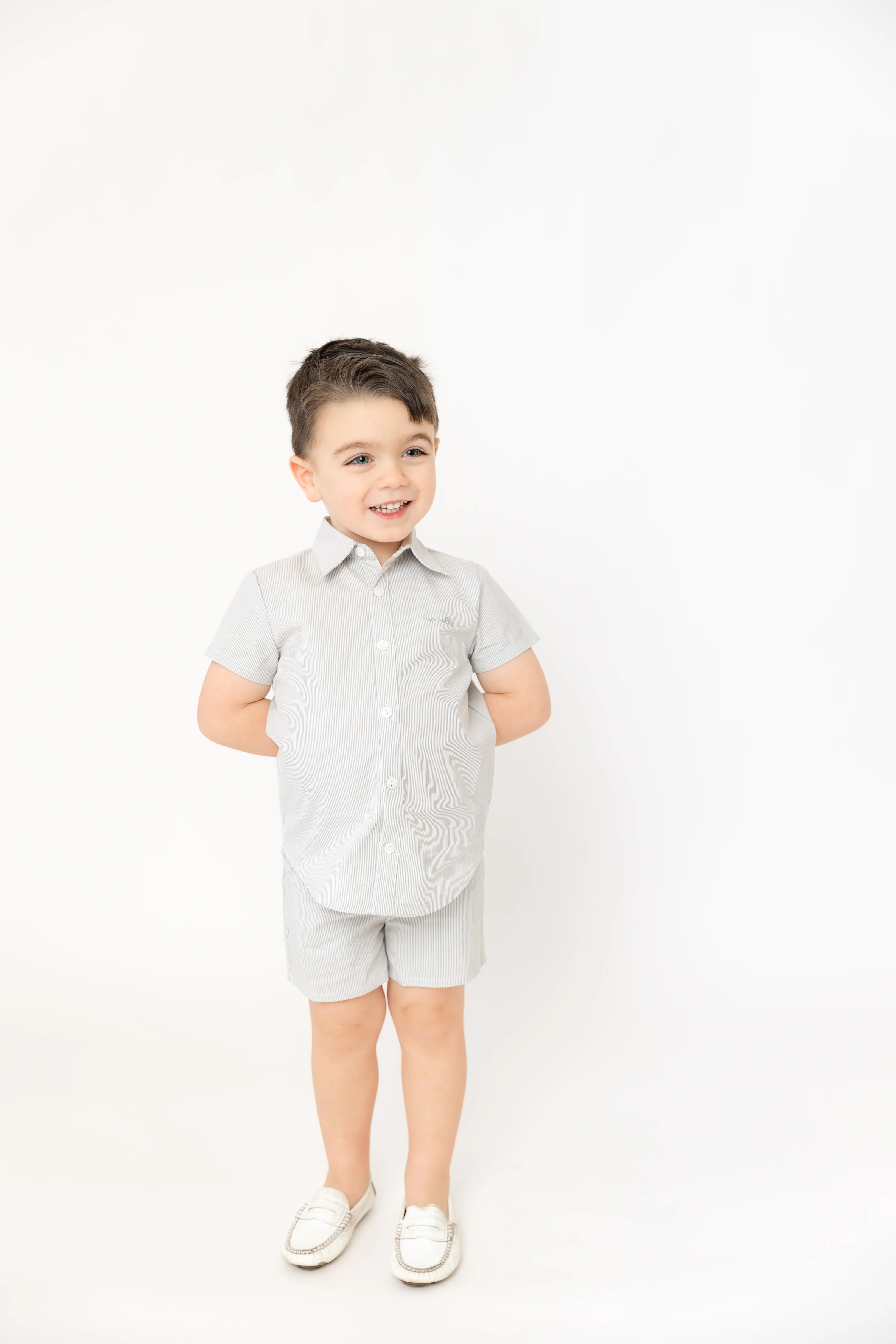 Nounelle Striped Boy Shorts Sage - Image 3